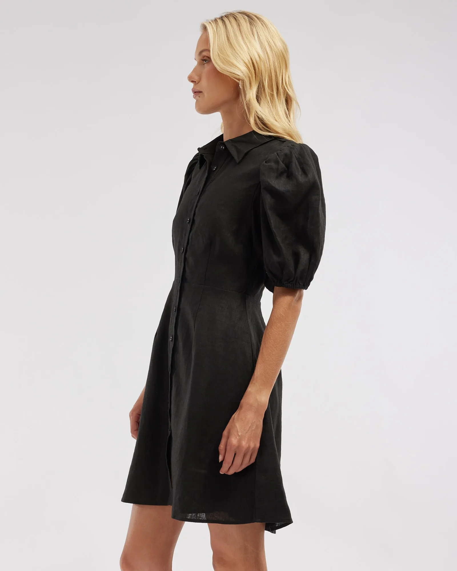 Julius Linen Mini Dress - Black