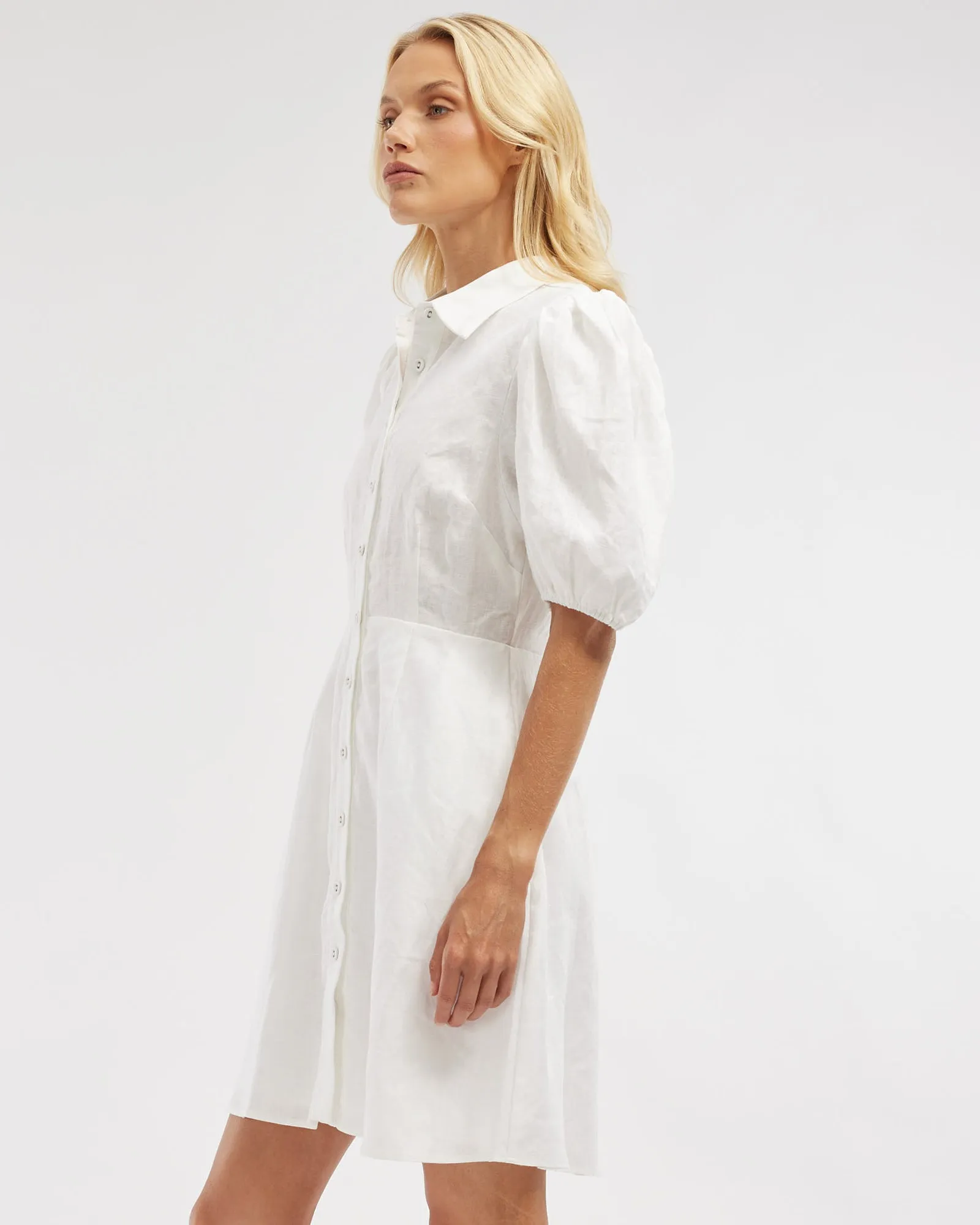 Julius Linen Mini Dress - White