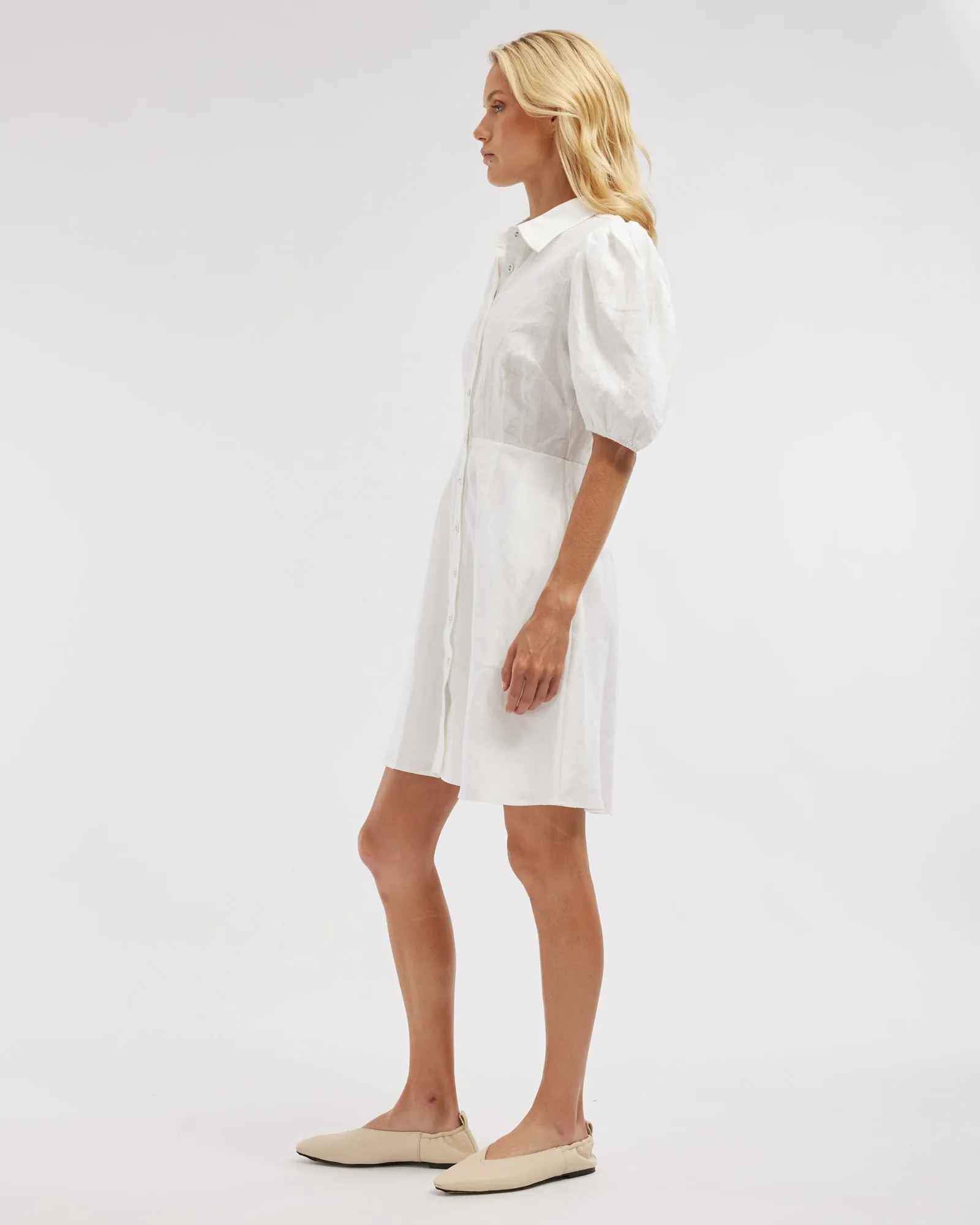 Julius Linen Mini Dress - White