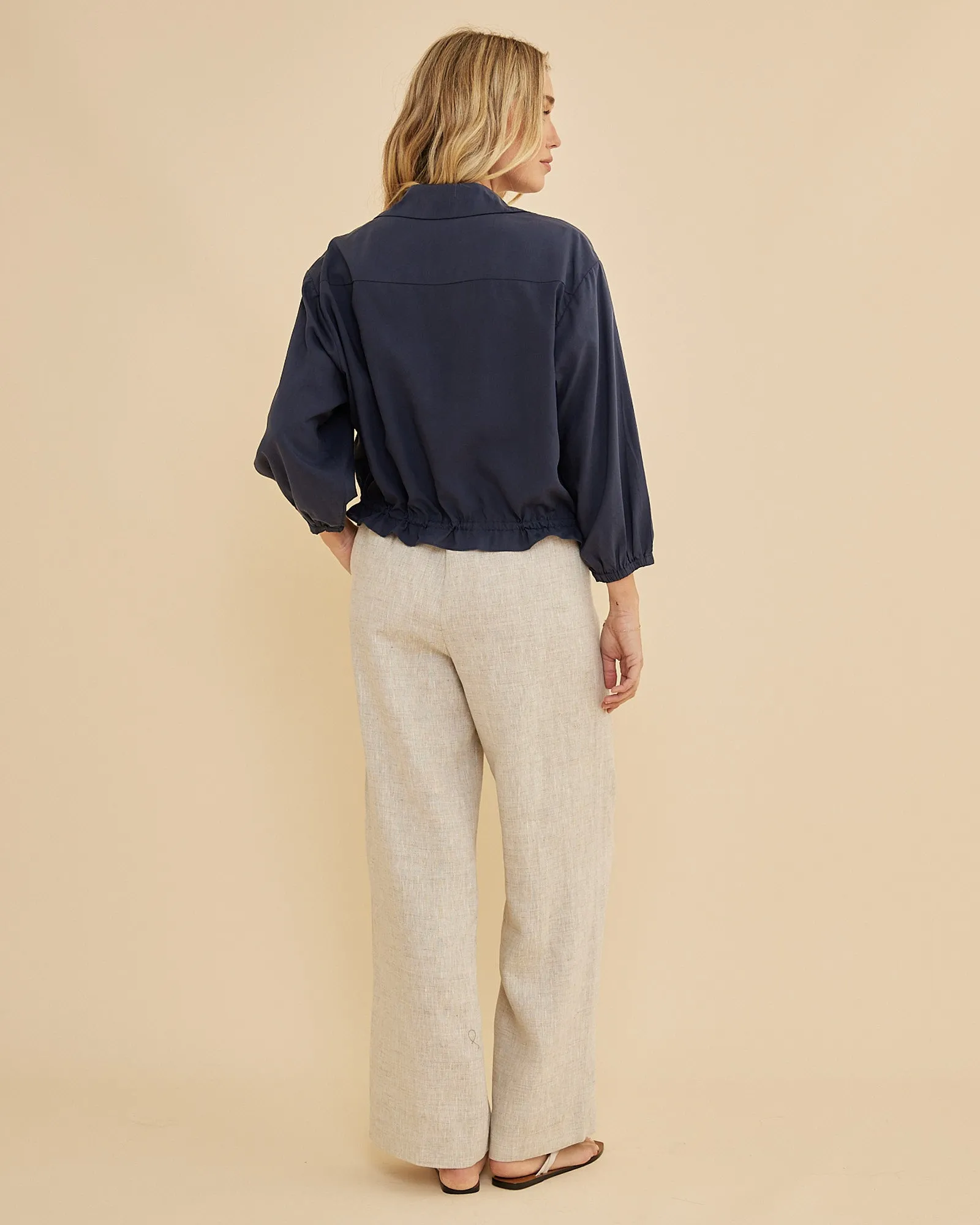 Kate Long Sleeve Top - Navy