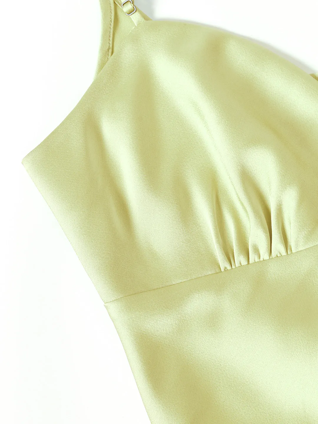 Kristin French V-Neck Slip Yellow-green Dress