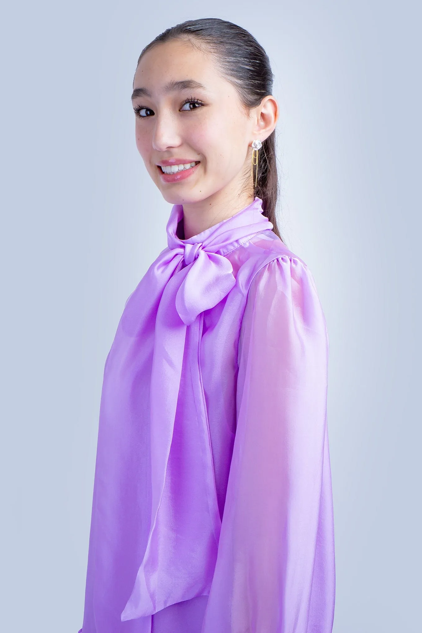 Lavender Soft Chiffon Ruffle Shift Dress