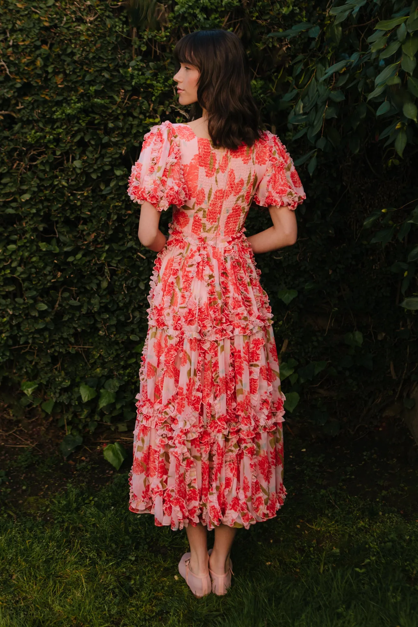 Layla Dress in Pink Floral