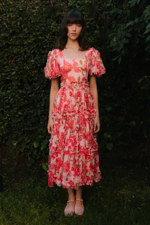 Layla Dress in Pink Floral