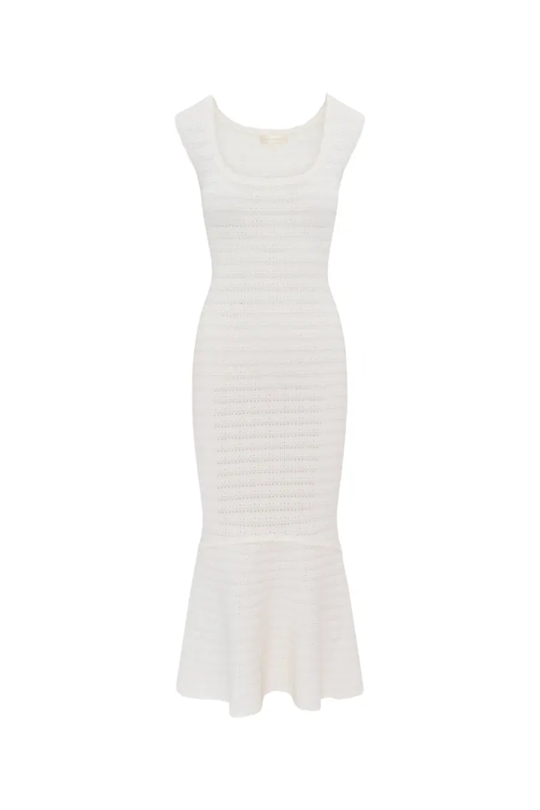 Leigh Pointelle Knit Midi Dress