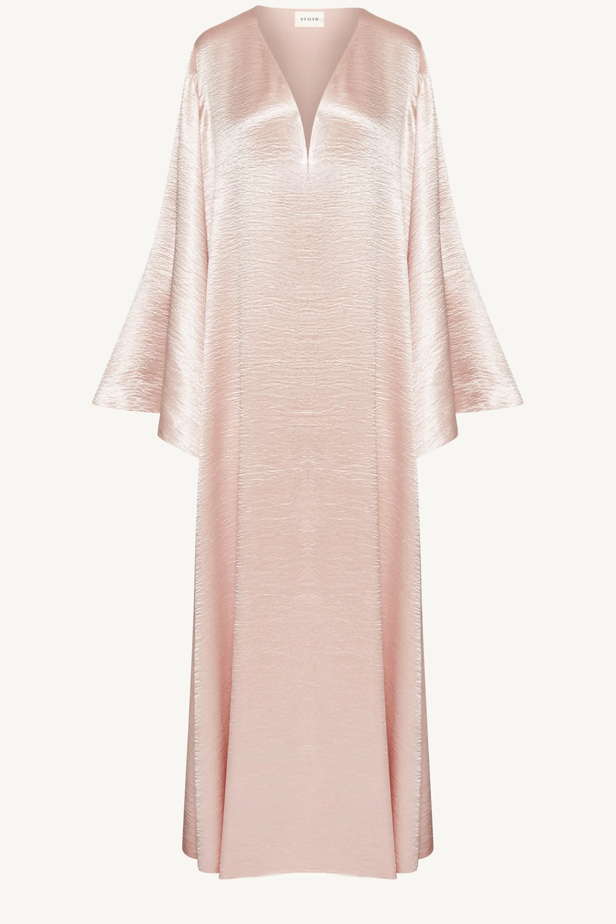 Liana Flare Sleeve Open Abaya - Pink Pearl