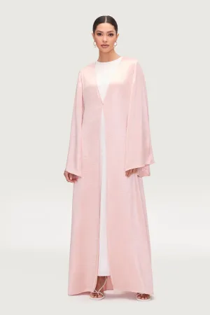 Liana Flare Sleeve Open Abaya - Pink Pearl
