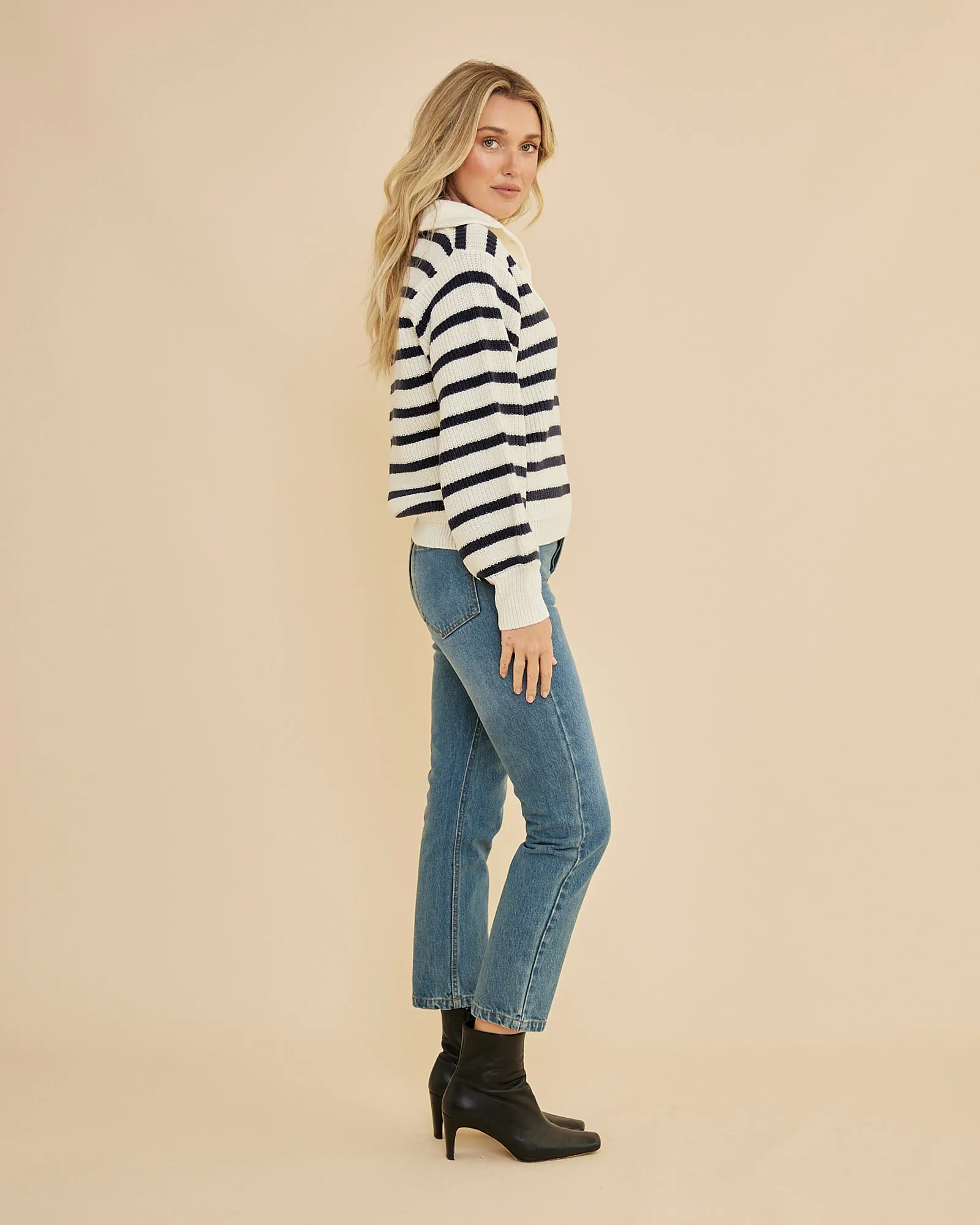 Lina Striped Knit - Navy