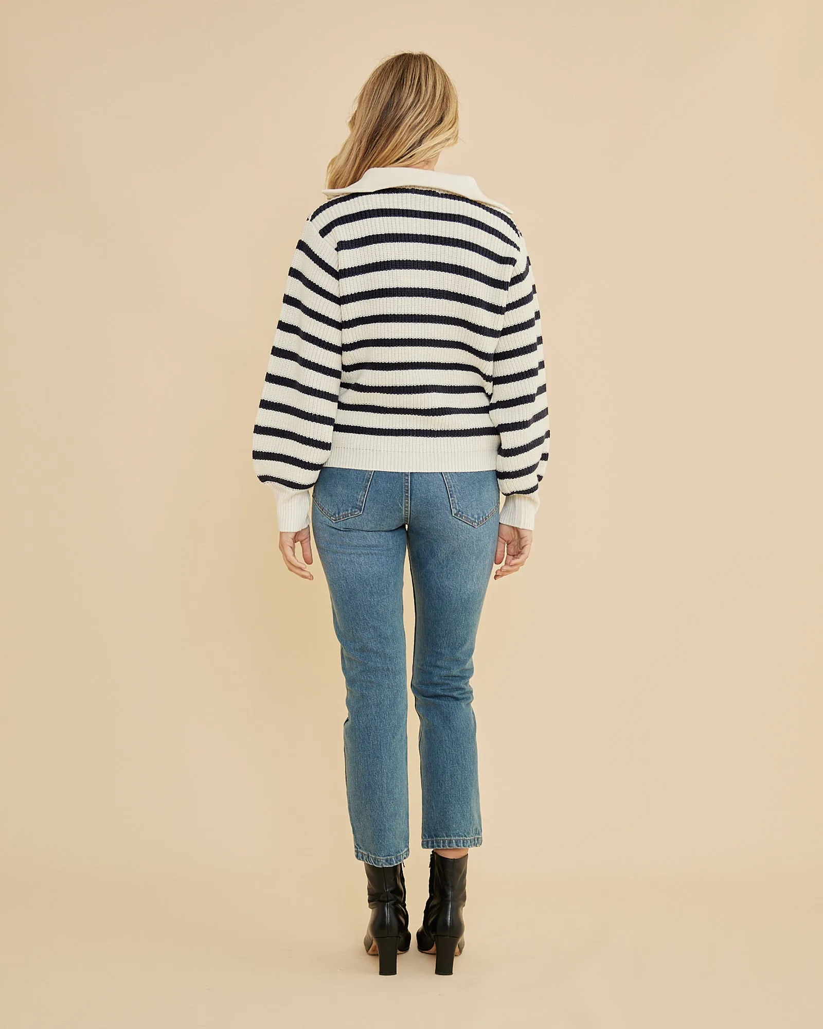Lina Striped Knit - Navy