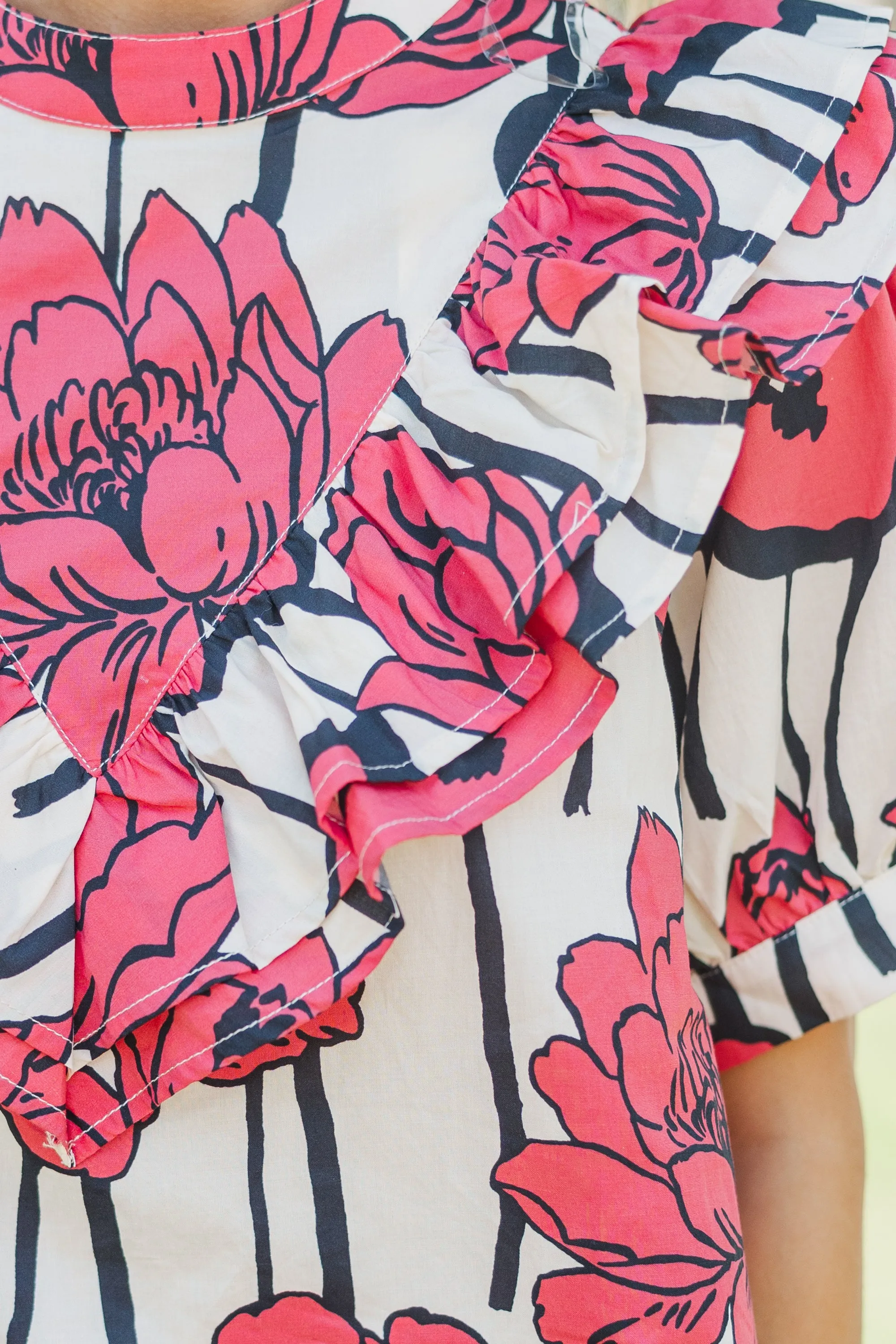 Live For Now Red Floral Blouse