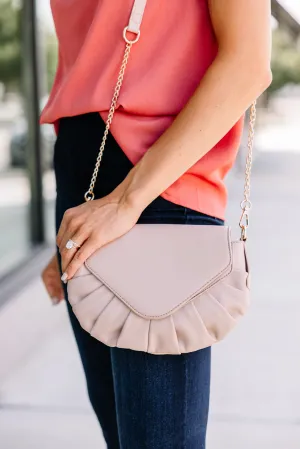 Live It Up Natural Brown Pleated Purse