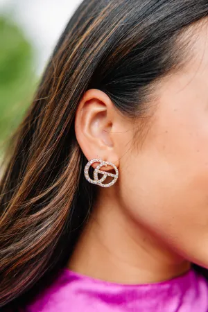 Live To The Fullest Rhinestone Stud Earrings