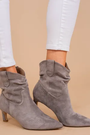 Live To Wow Gray Heeled Booties