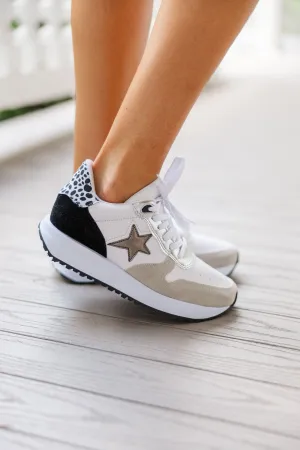 Looking All Over Nude & Black Sneakers