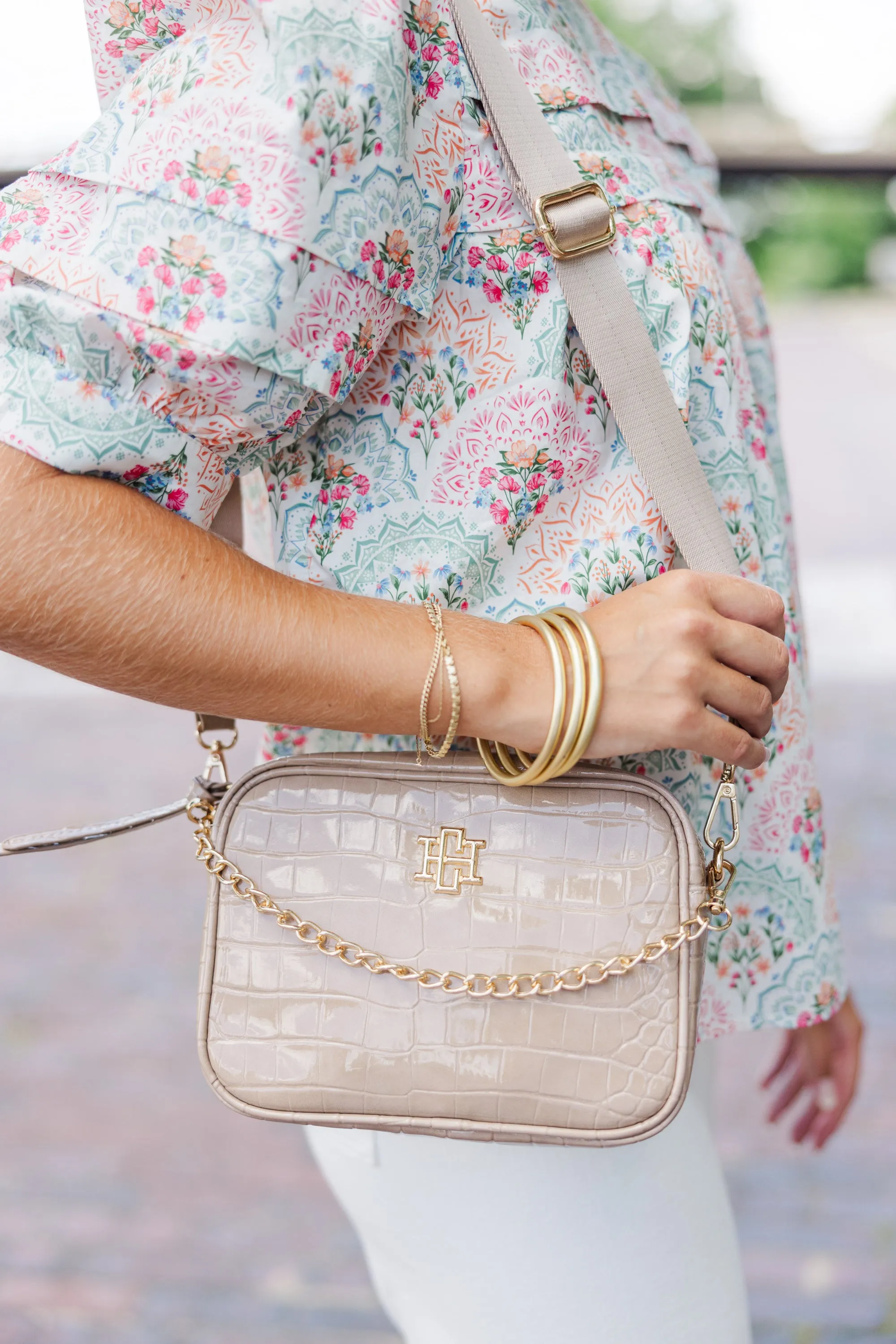 Lose Yourself Taupe Croc Crossbody Purse