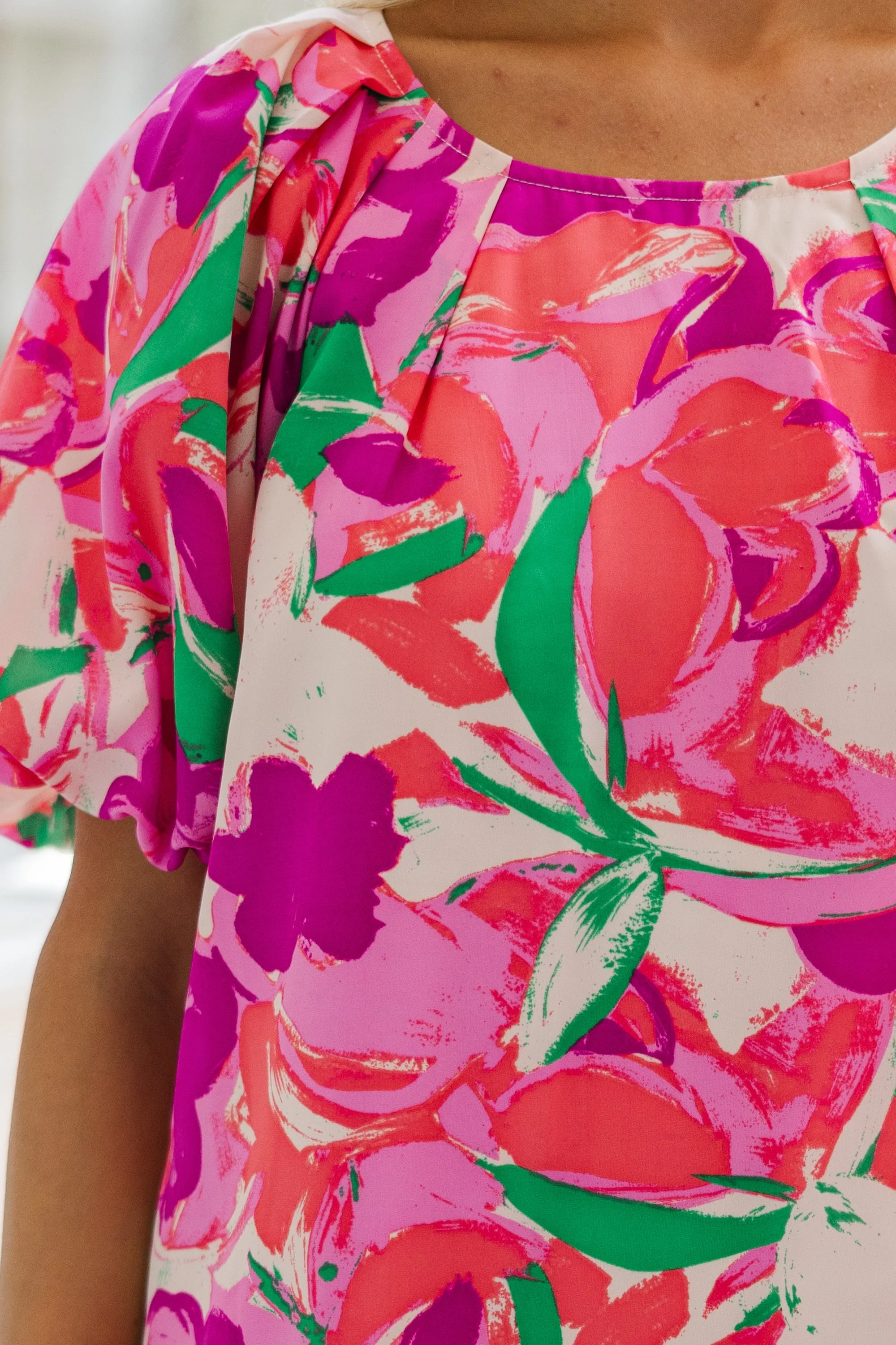 Lost In Love Pink Floral Shift Dress