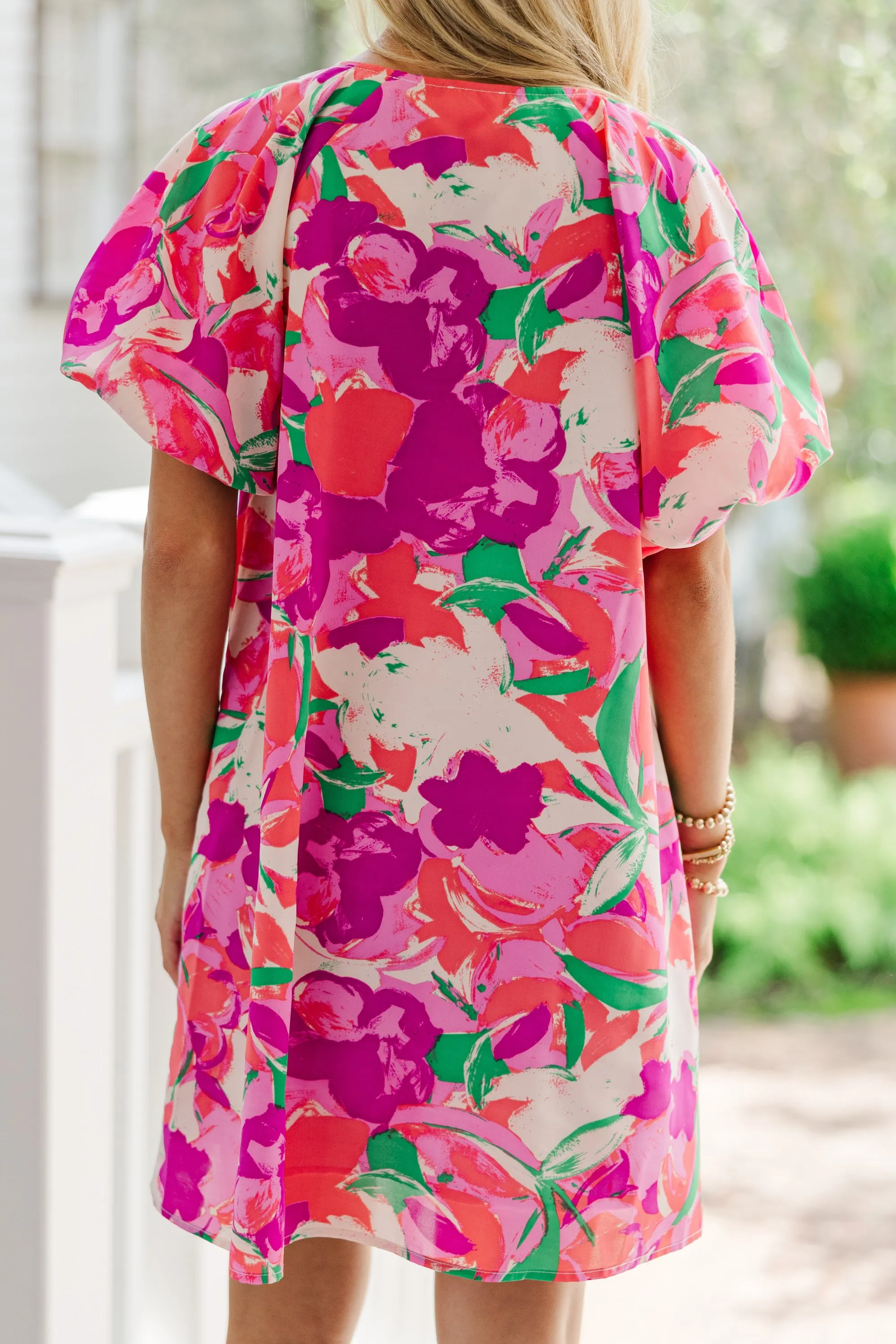 Lost In Love Pink Floral Shift Dress