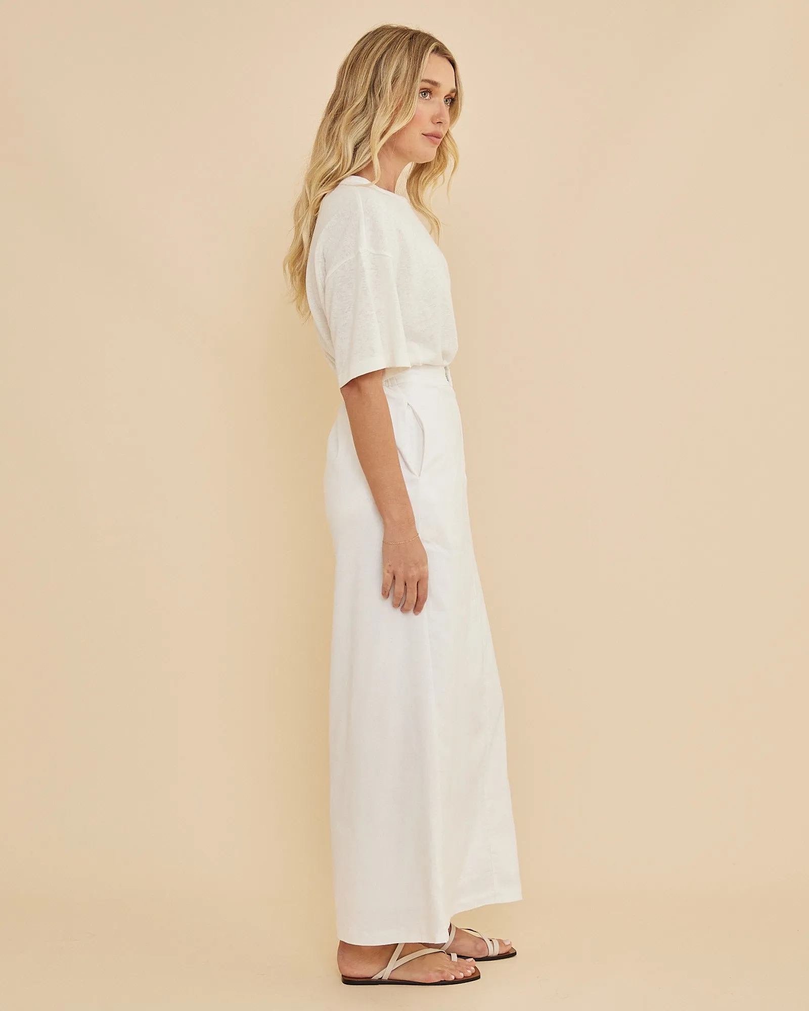 Lucie Column Skirt - White
