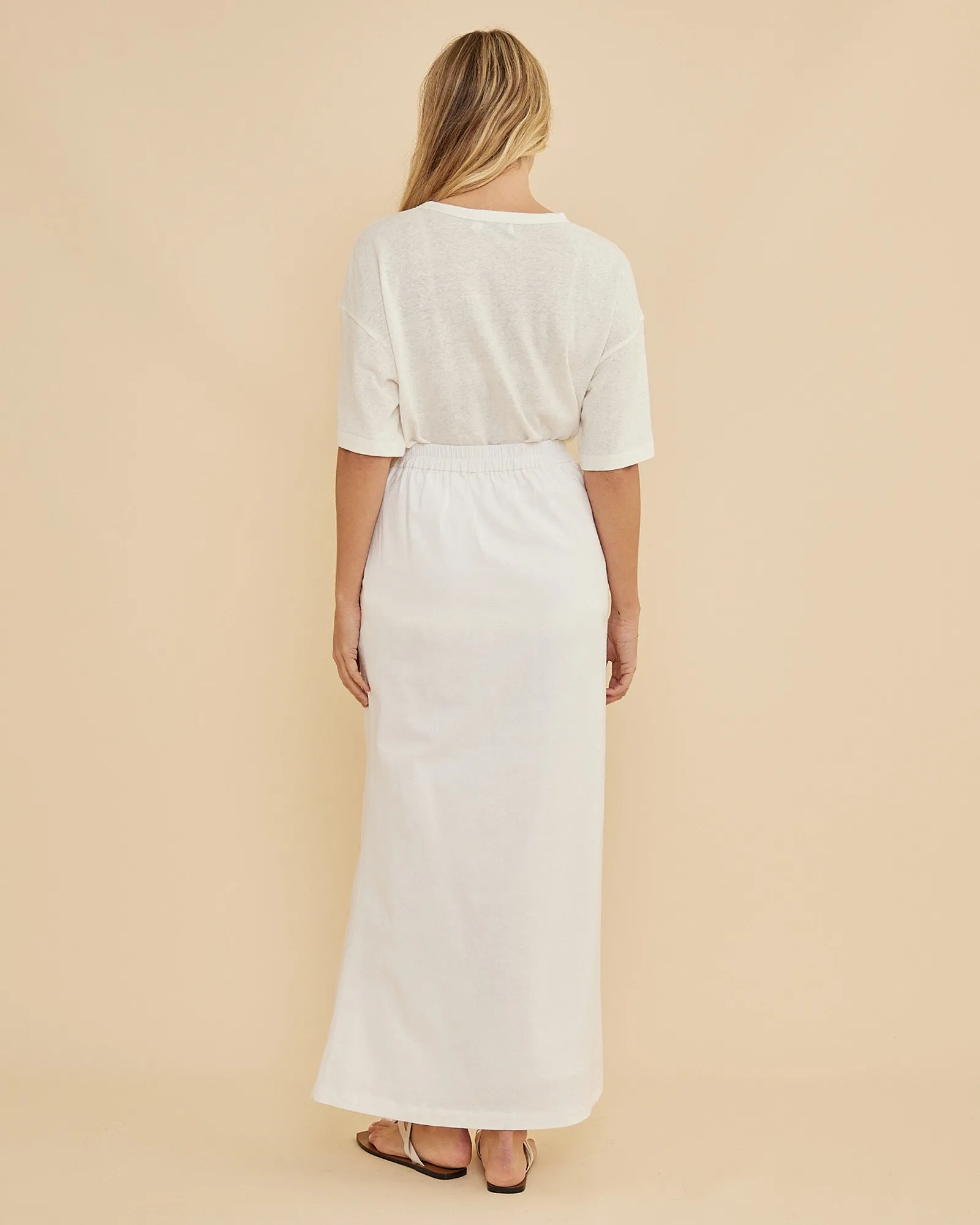 Lucie Column Skirt - White
