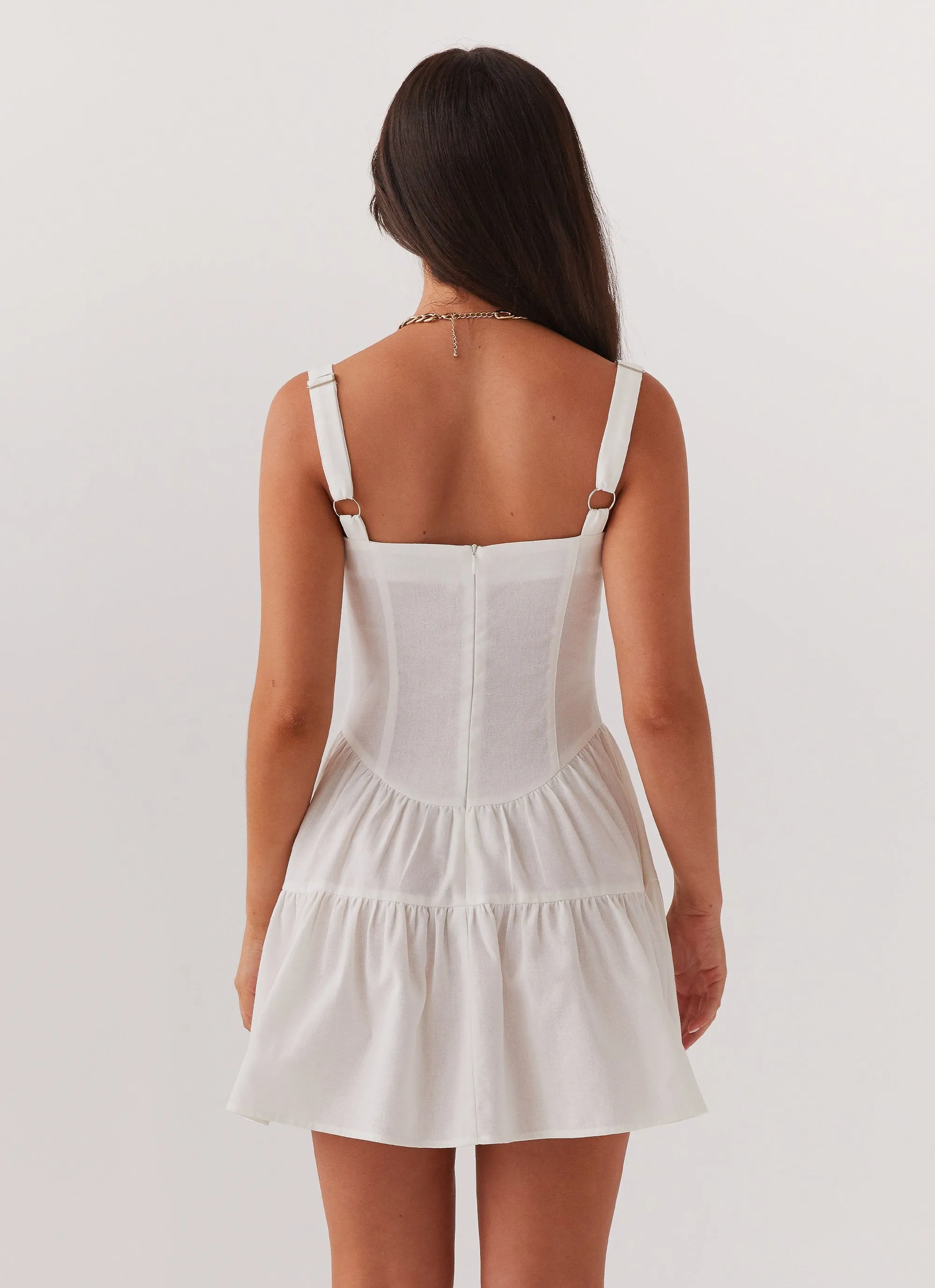 Lucie Linen Mini Dress - Ivory