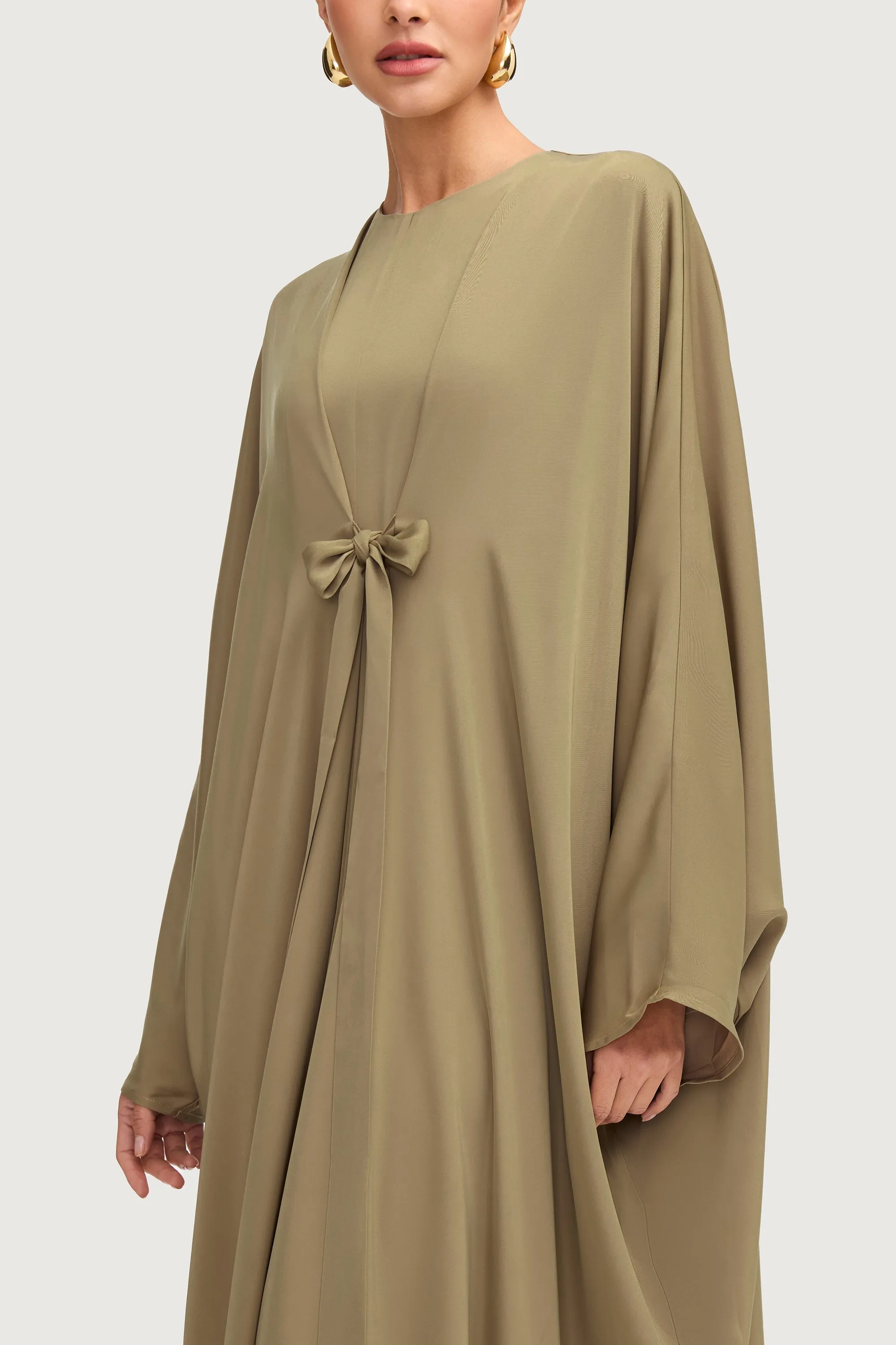 Maha Tie Front Kaftan - Desert Palm