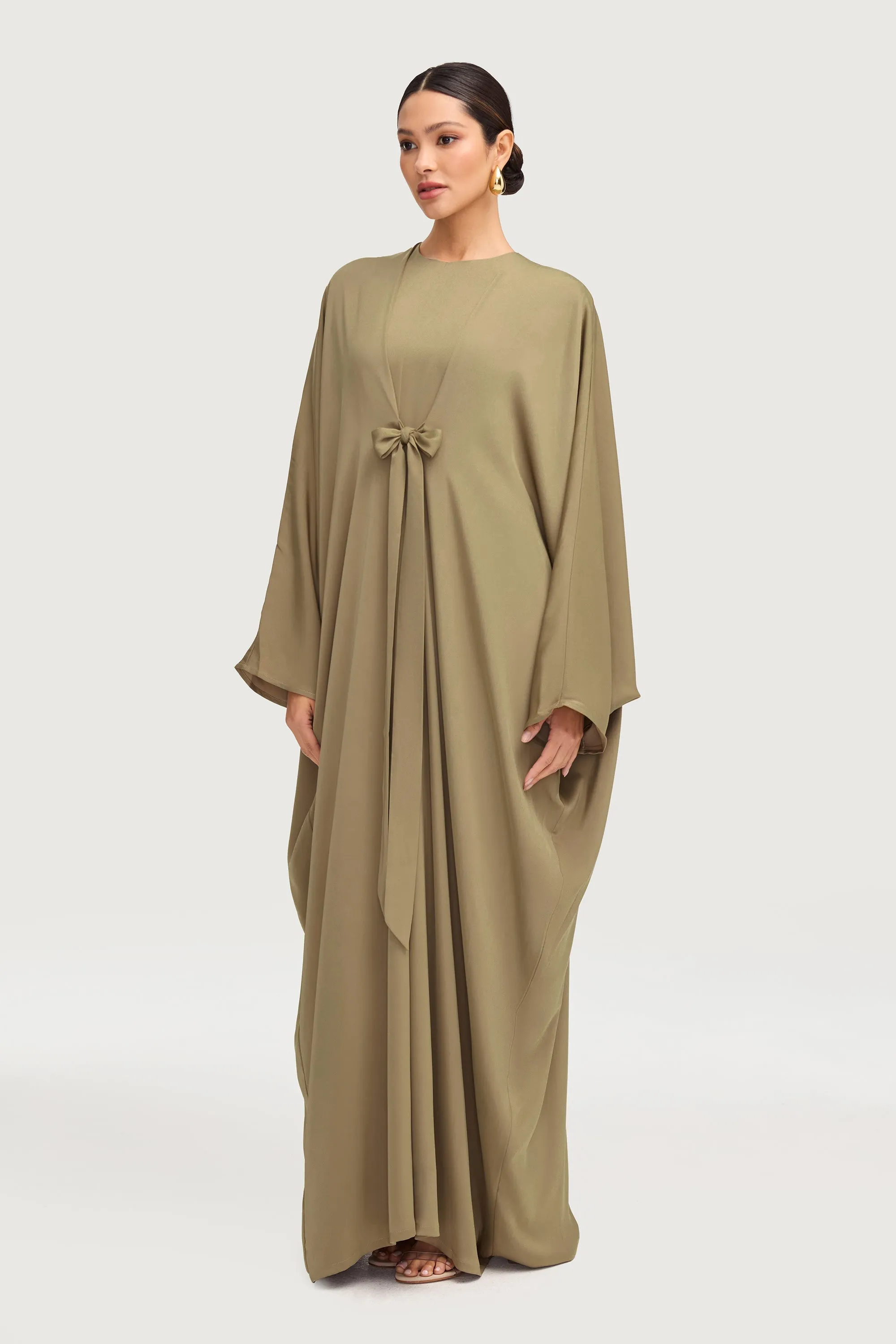 Maha Tie Front Kaftan - Desert Palm