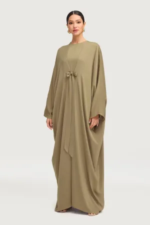 Maha Tie Front Kaftan - Desert Palm
