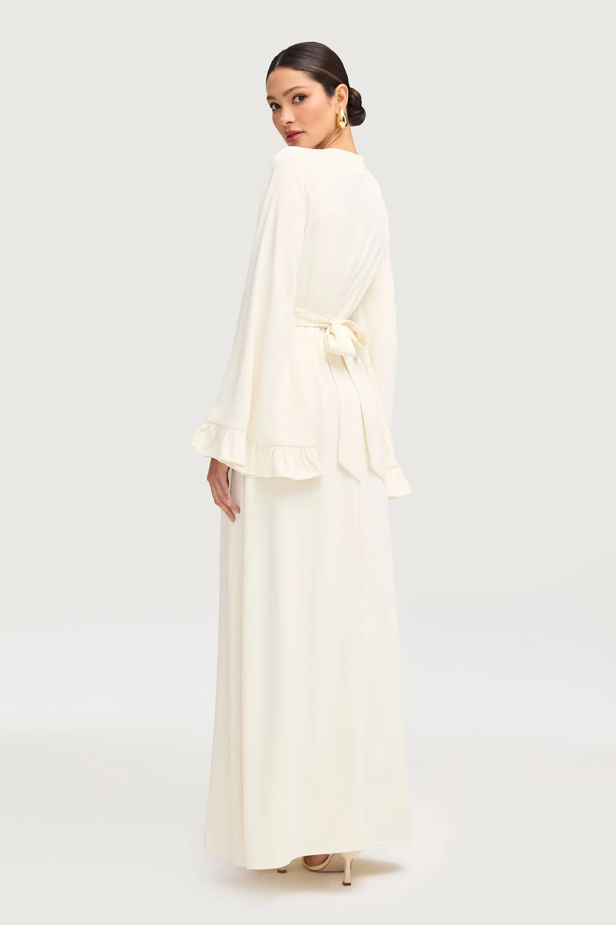 Mariam Ruffle Maxi Dress - Off White