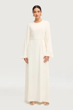 Mariam Ruffle Maxi Dress - Off White