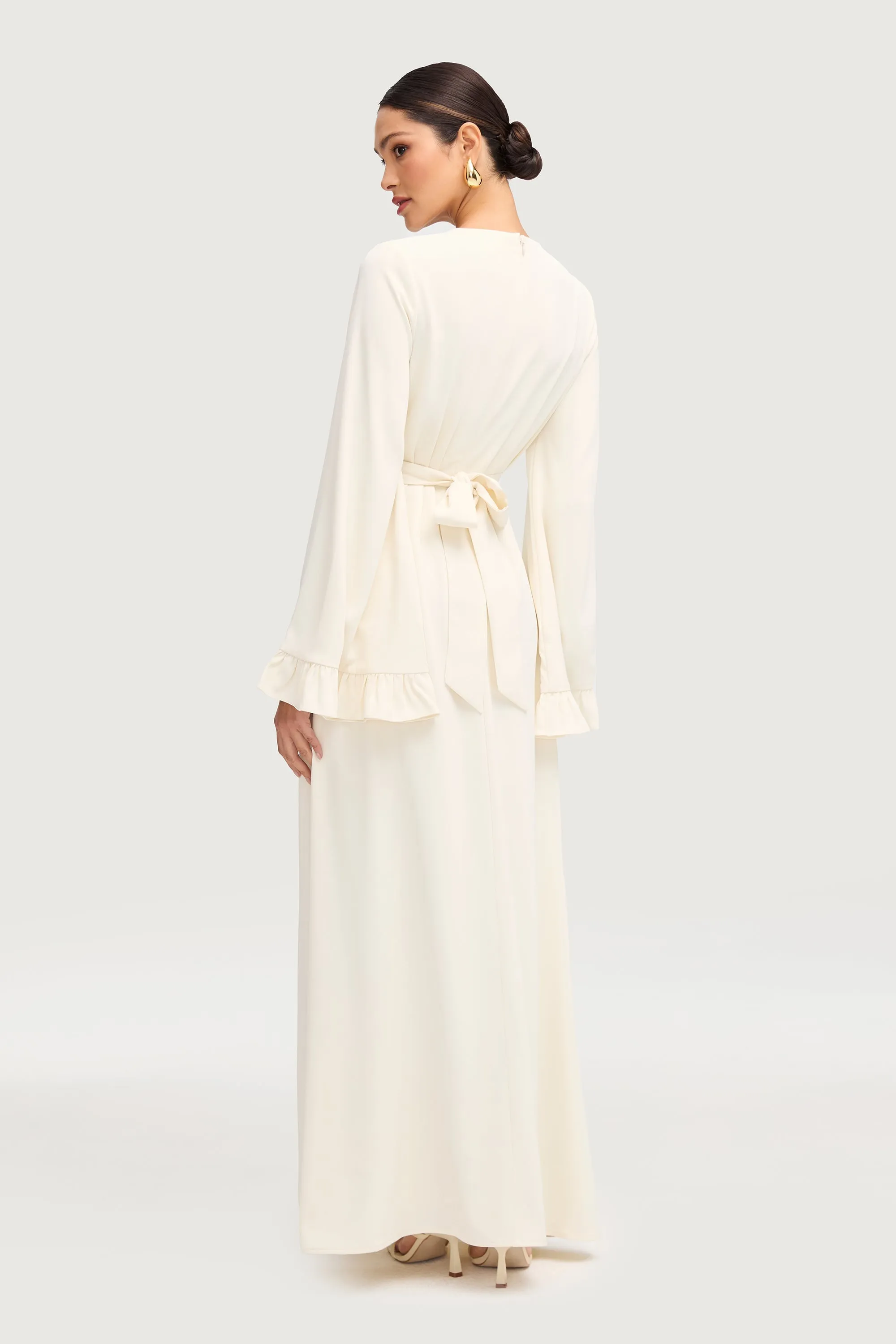 Mariam Ruffle Maxi Dress - Off White