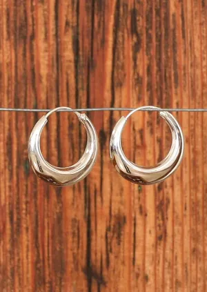 Medium Silver Hoop Earrings