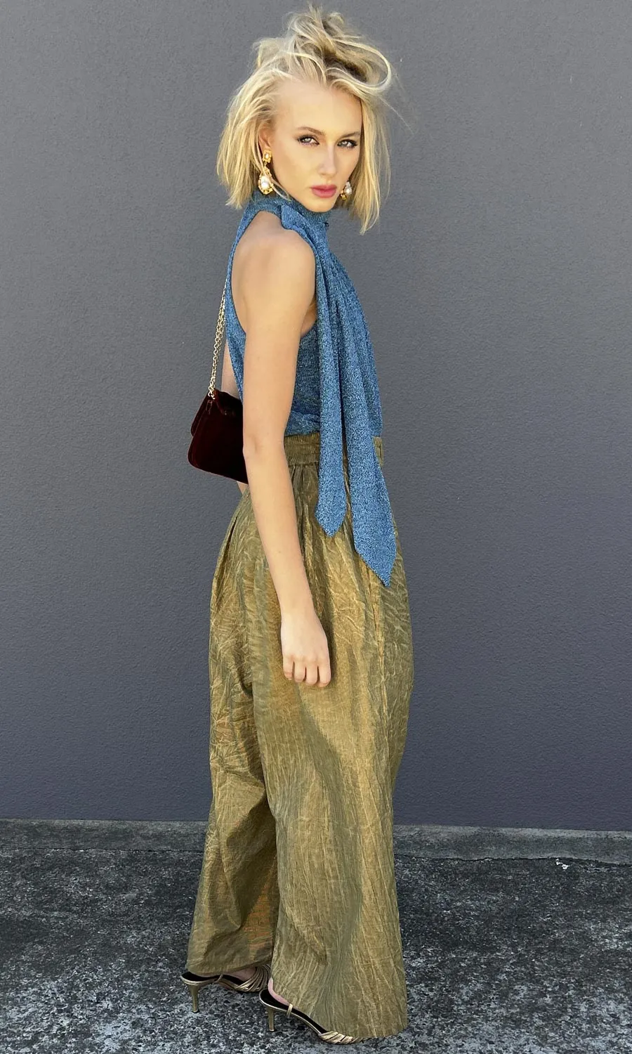 Mes Demoiselles Dahbia Pant - Olive/Gold