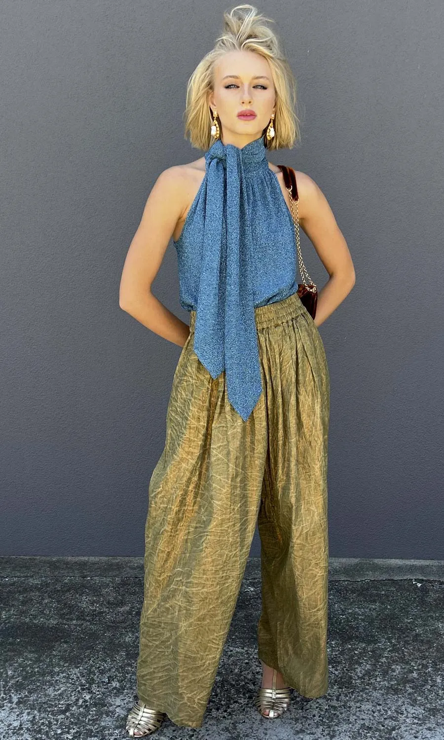 Mes Demoiselles Dahbia Pant - Olive/Gold