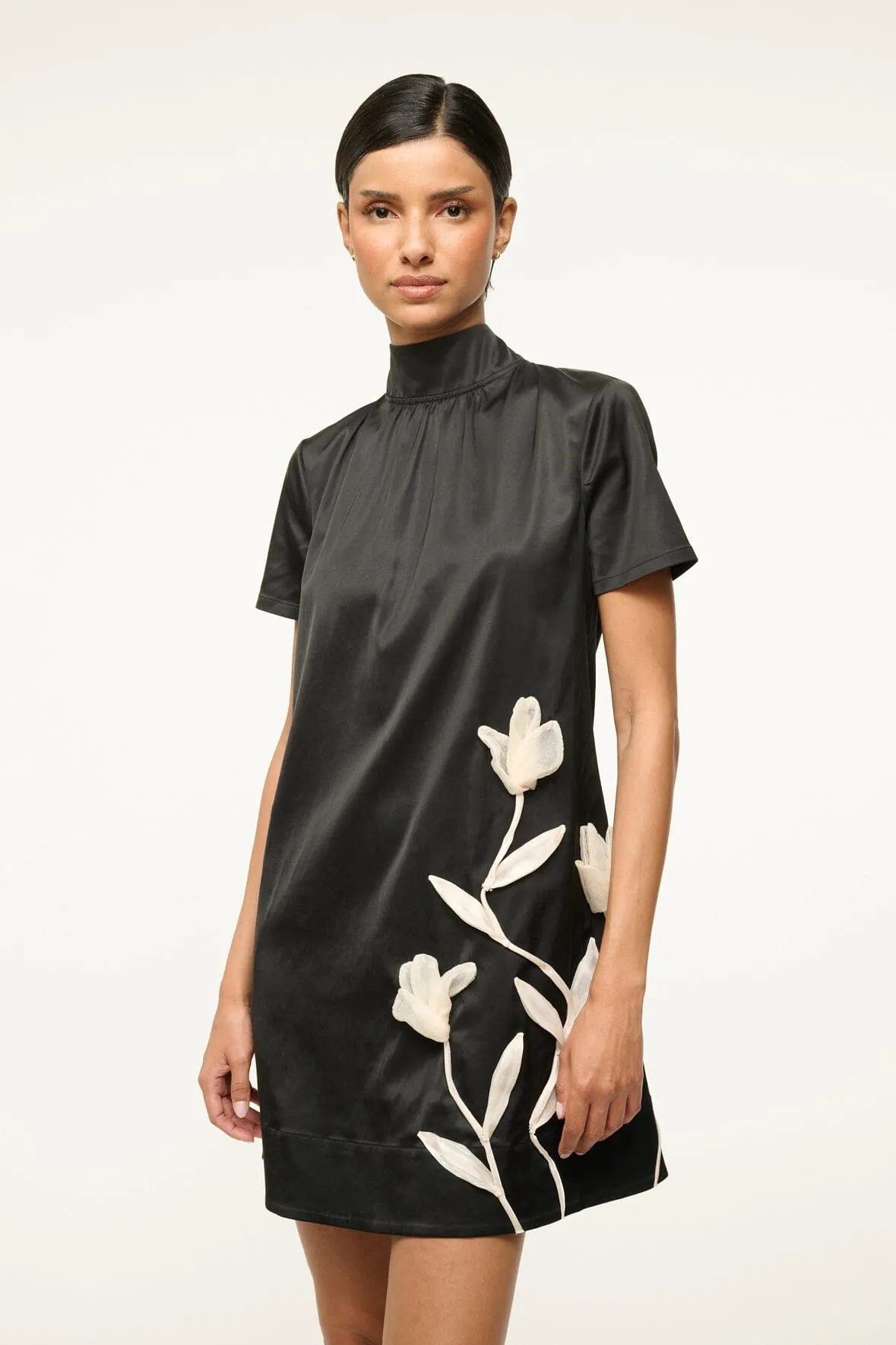 MINI ILANA DRESS | BLACK SATIN