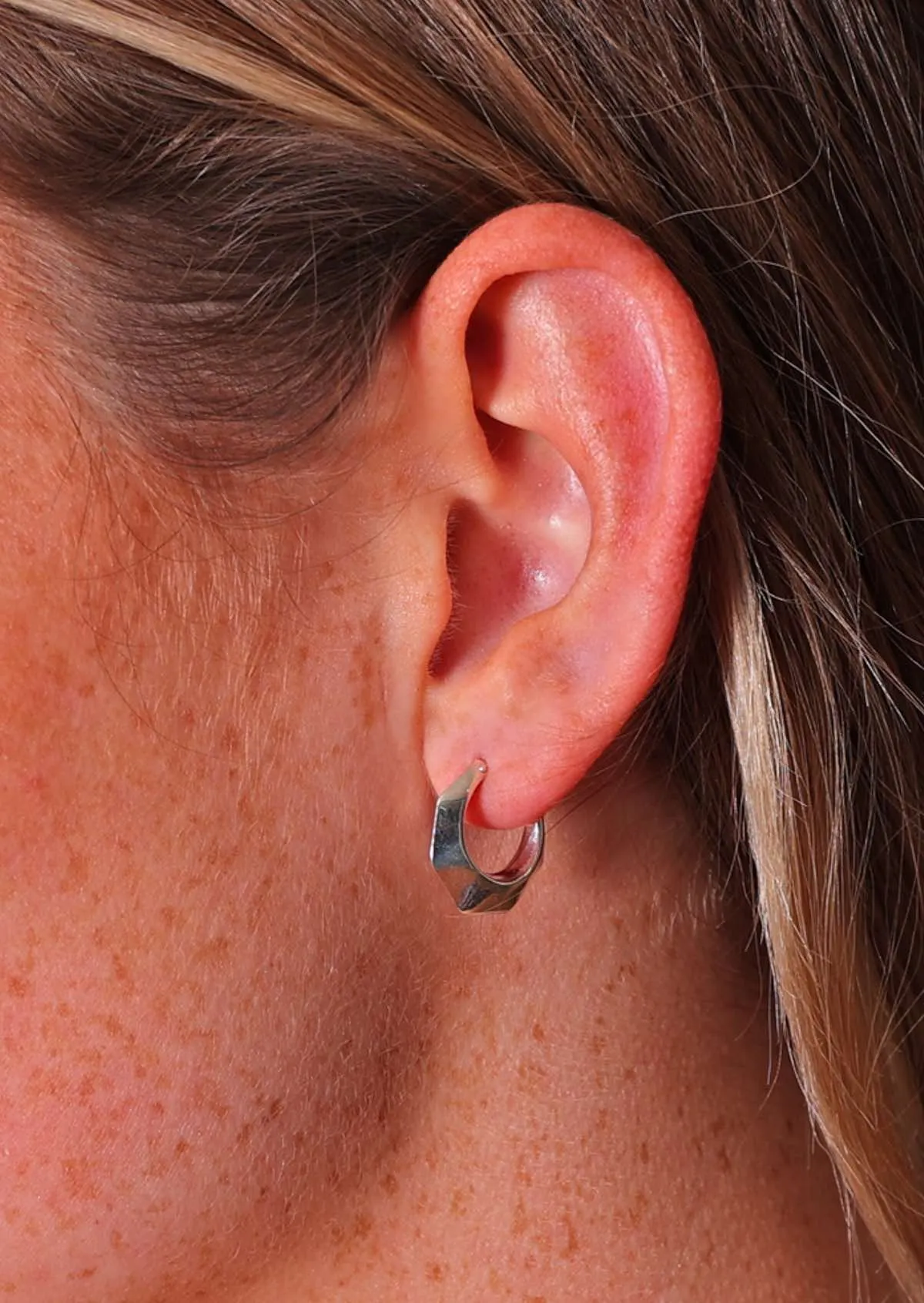 Modern Silver Hoop Earrings