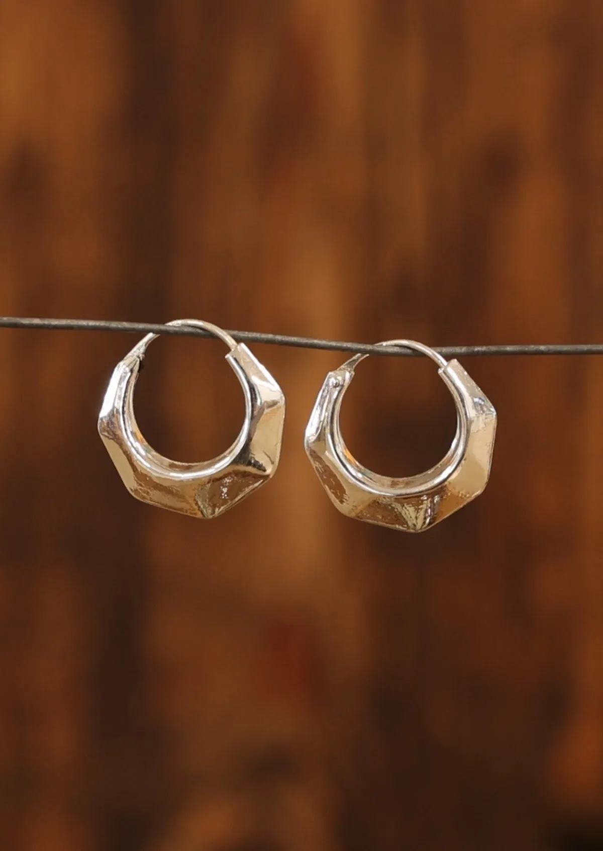 Modern Silver Hoop Earrings