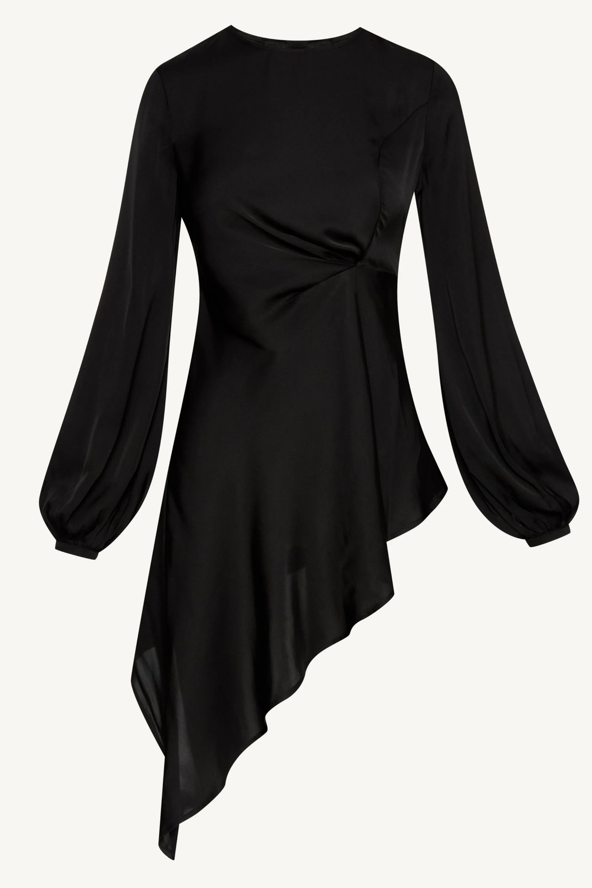 Nailah Asymmetric Drape Top - Black