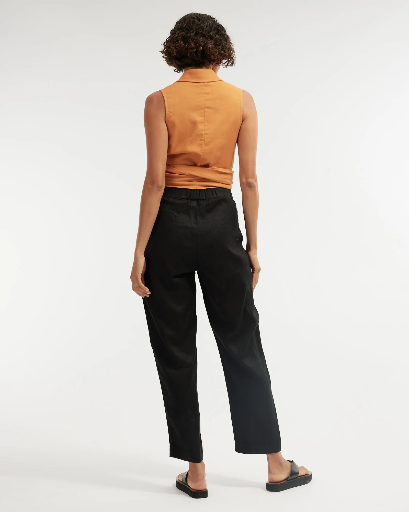 Naomi Wrap Crop Shirt - Rust