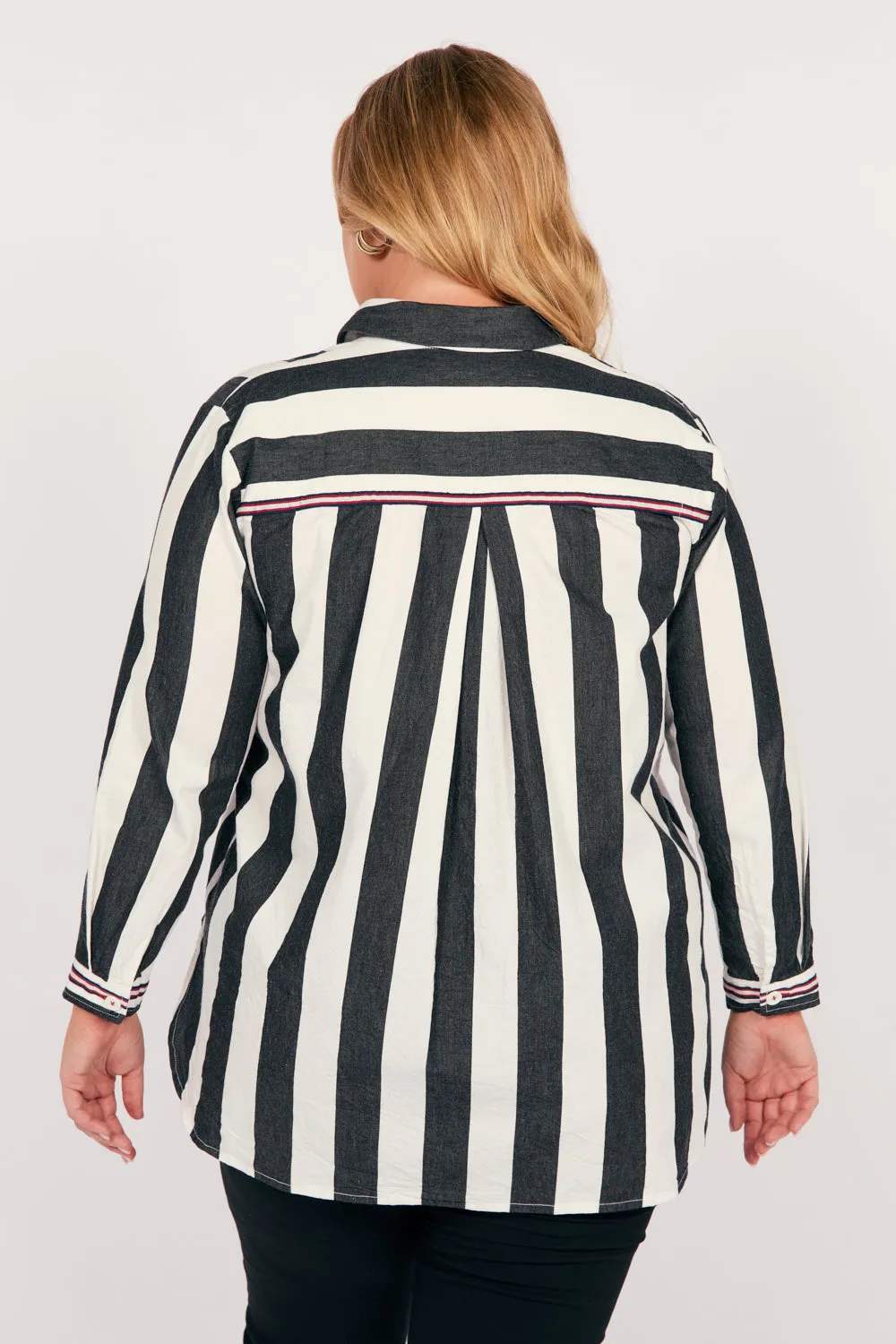 Natalia Oversized Shirt in Harbour Lines