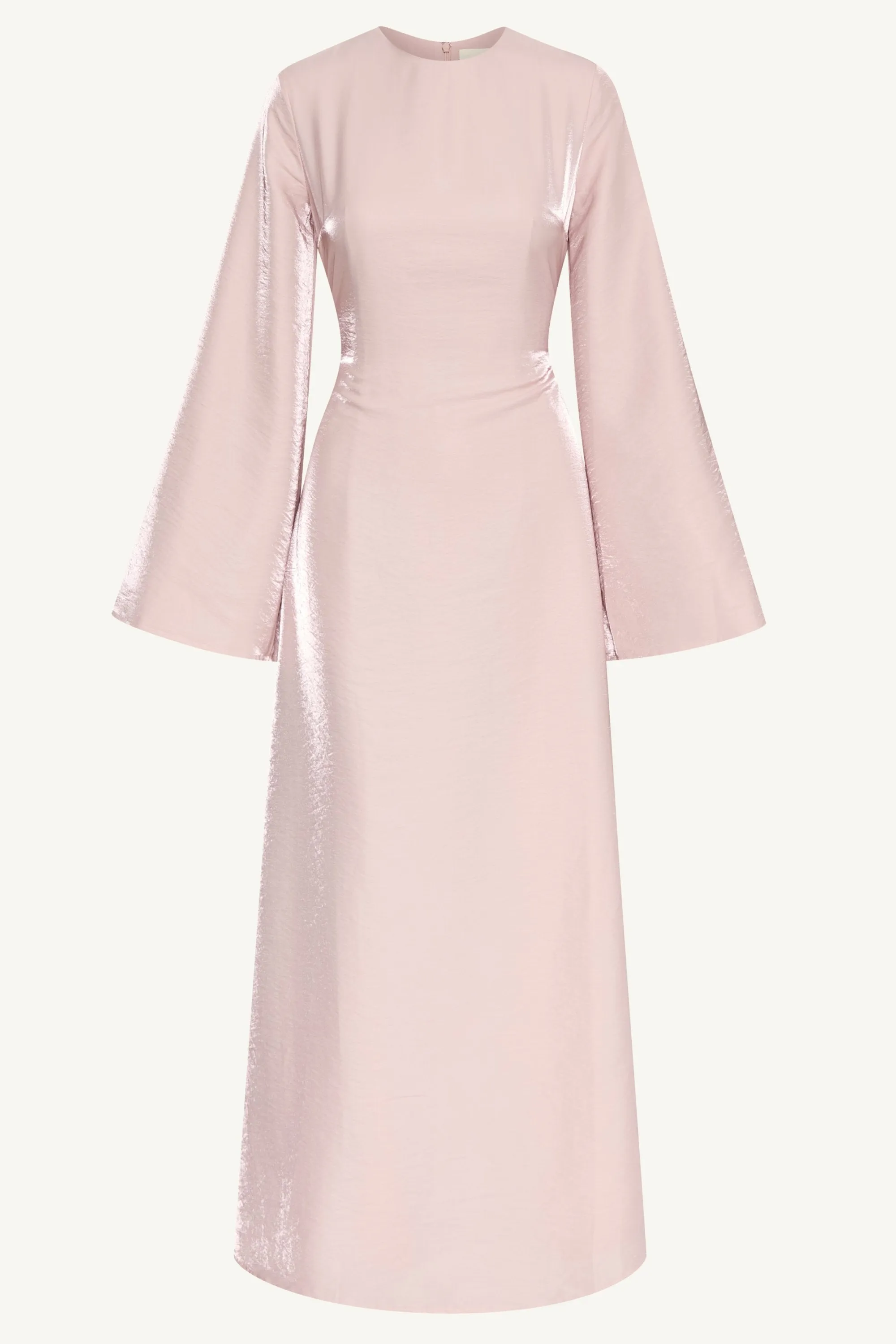 Nourhan Lace Up Back Maxi Dress - Pastel Pink