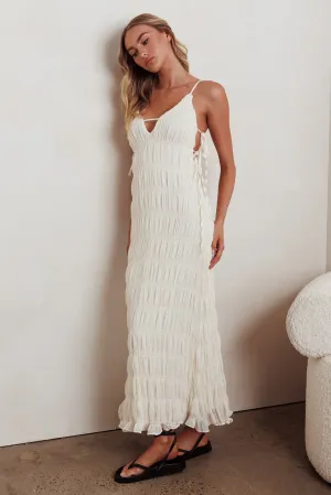 One To Watch Side Tie Maxi Dress Oat