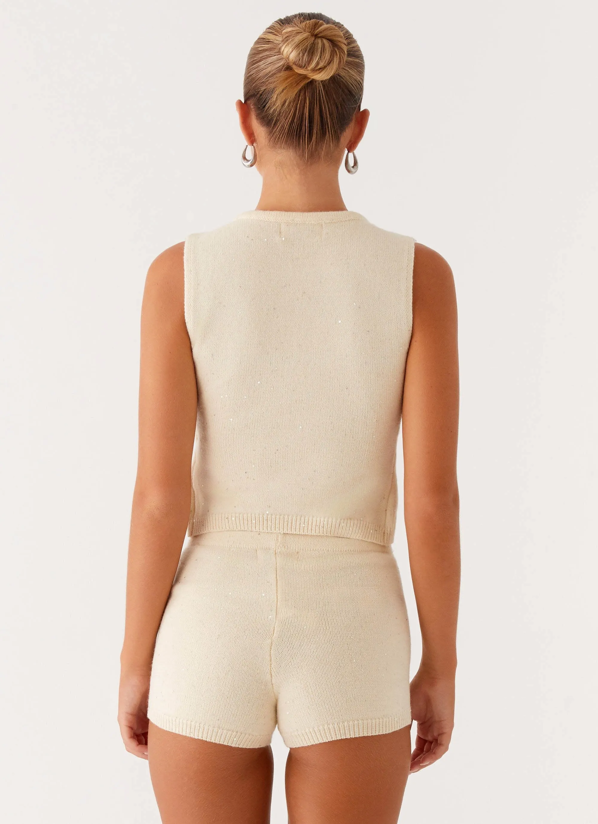 Ownley Sequin Knit Top - Ivory