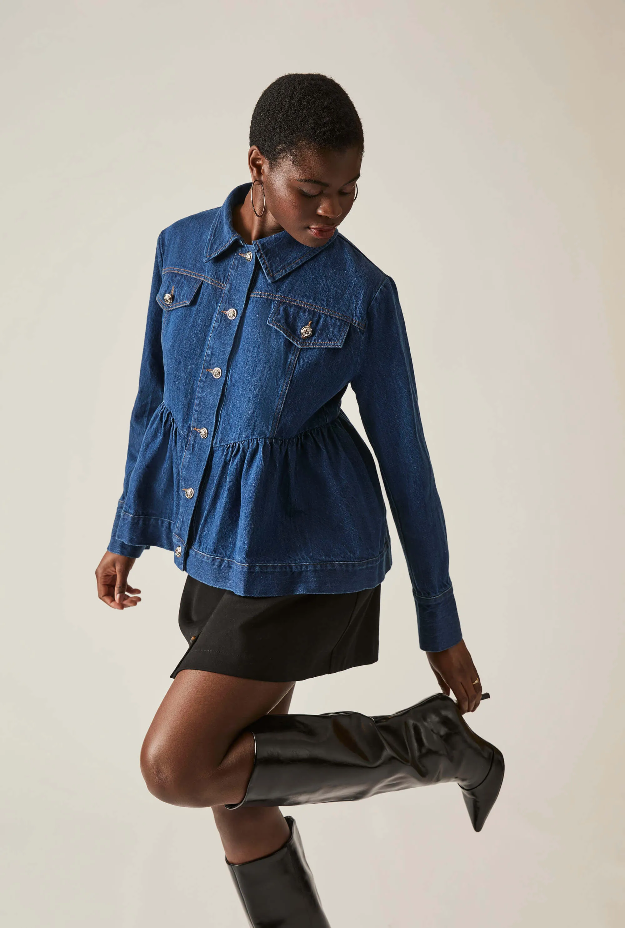 Peplum Denim Jacket