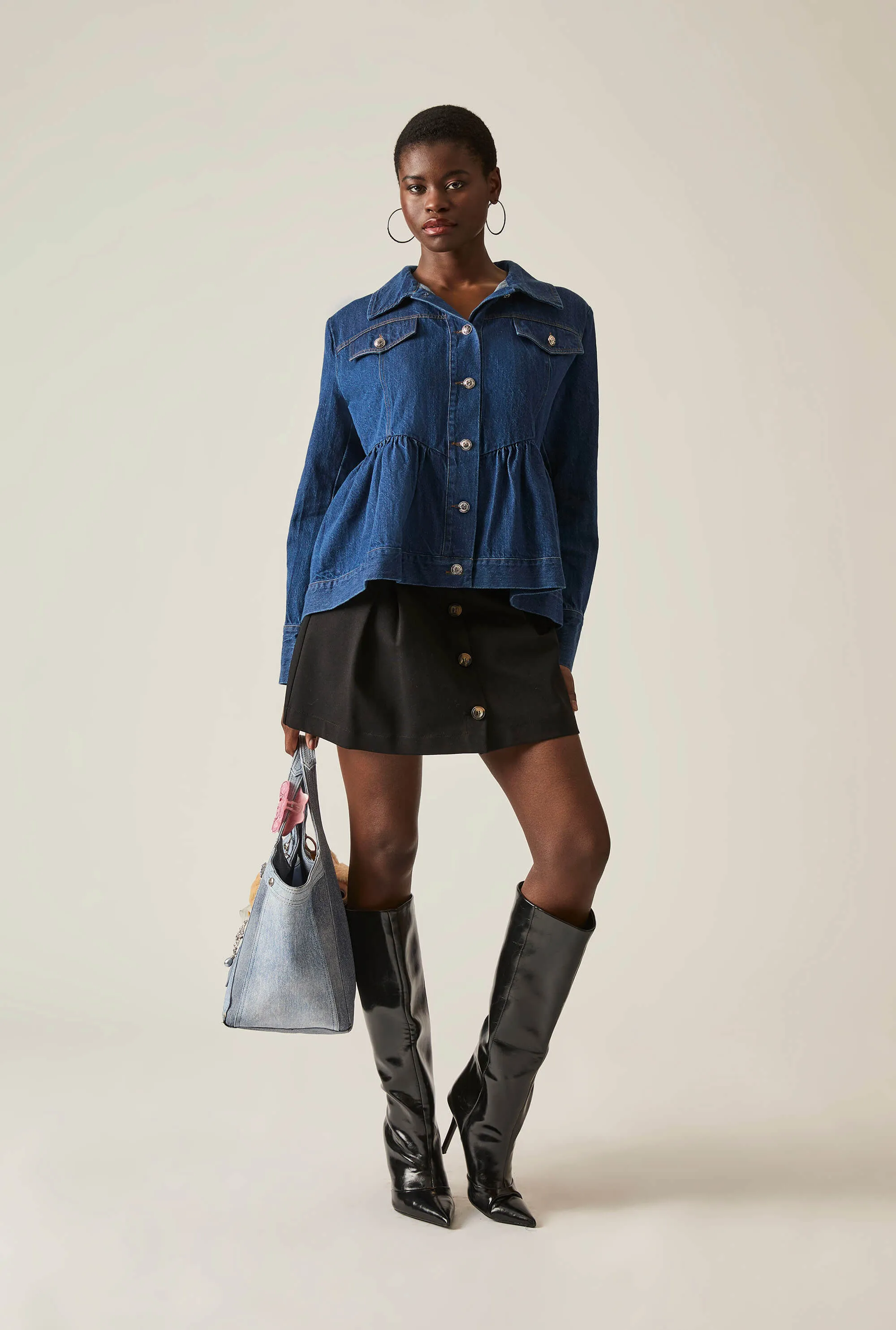 Peplum Denim Jacket