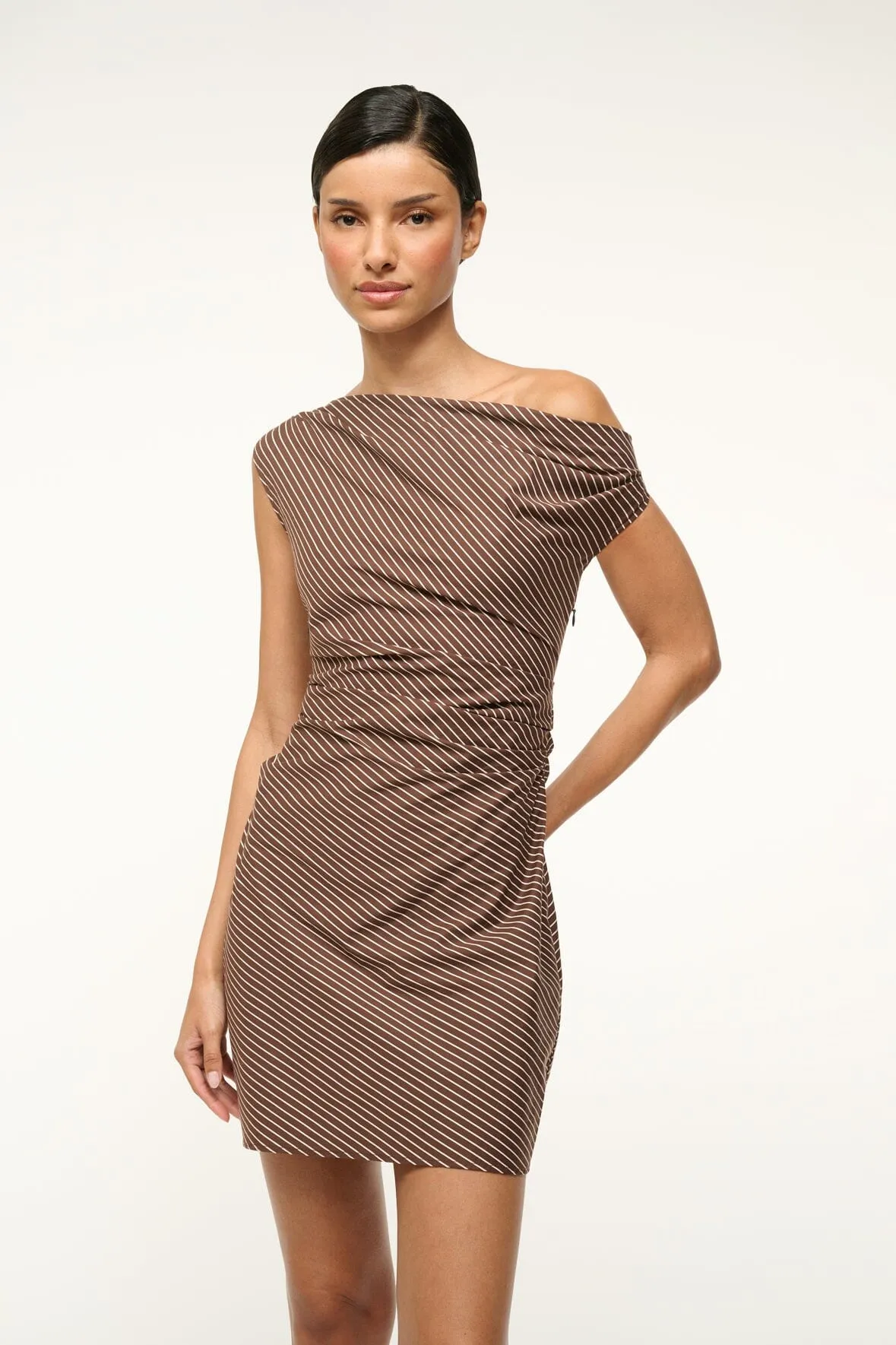 PHARE MINI DRESS | DARK OAK MICRO STRIPE
