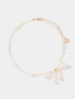 Philippa Pearl Bow Necklace
