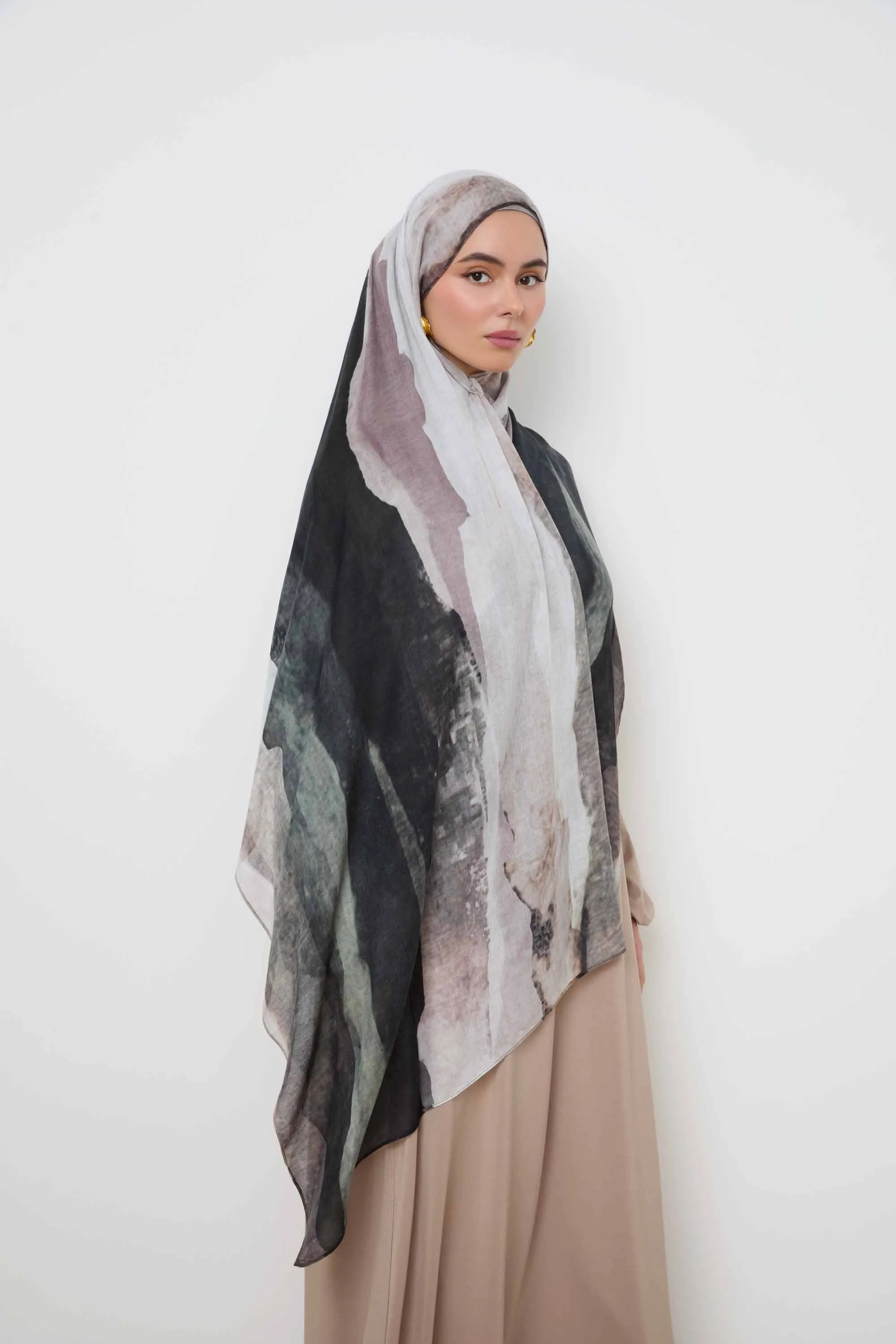 Printed Modal Hijab - Dune Sands