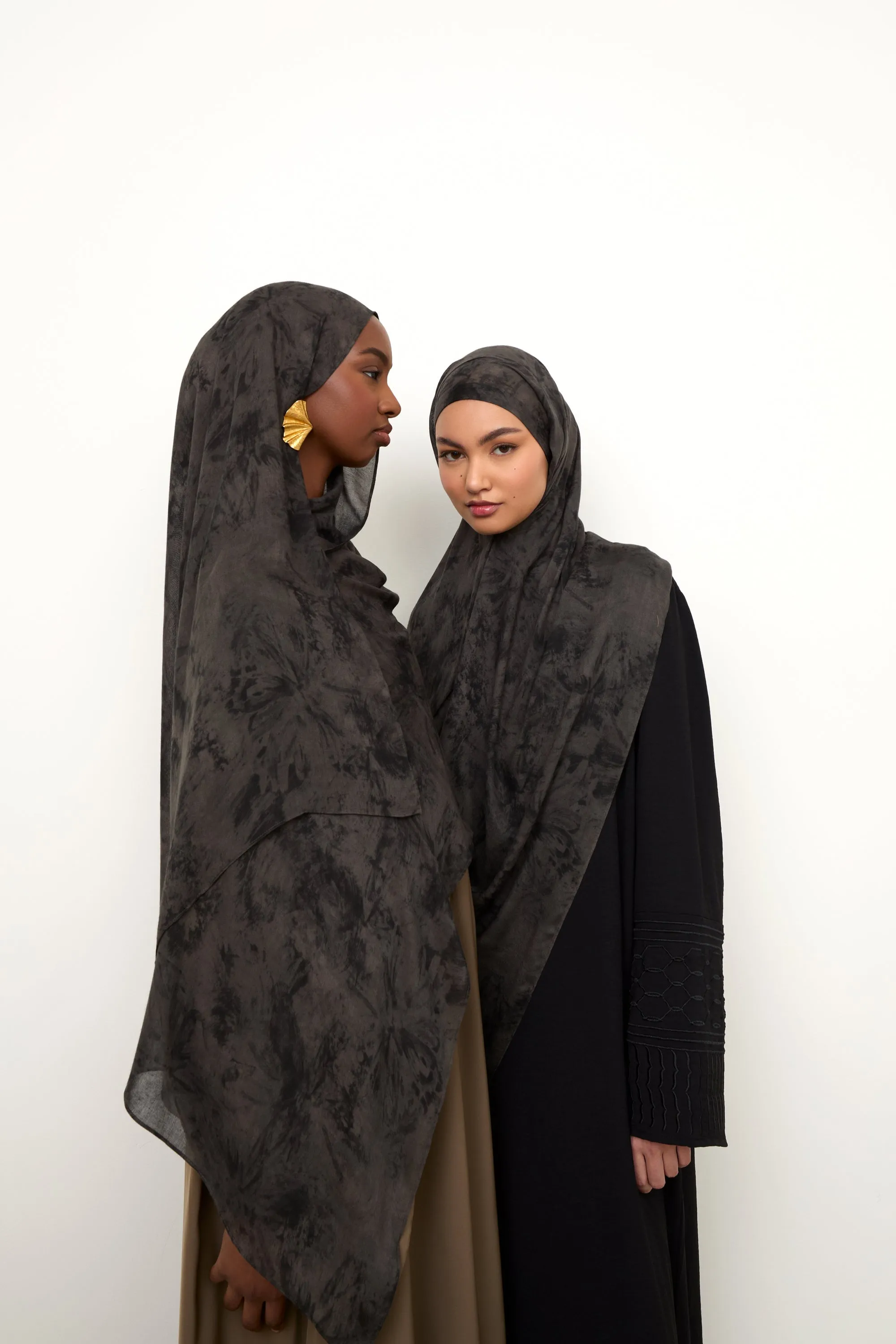 Printed Modal Hijab - Ebony Mist