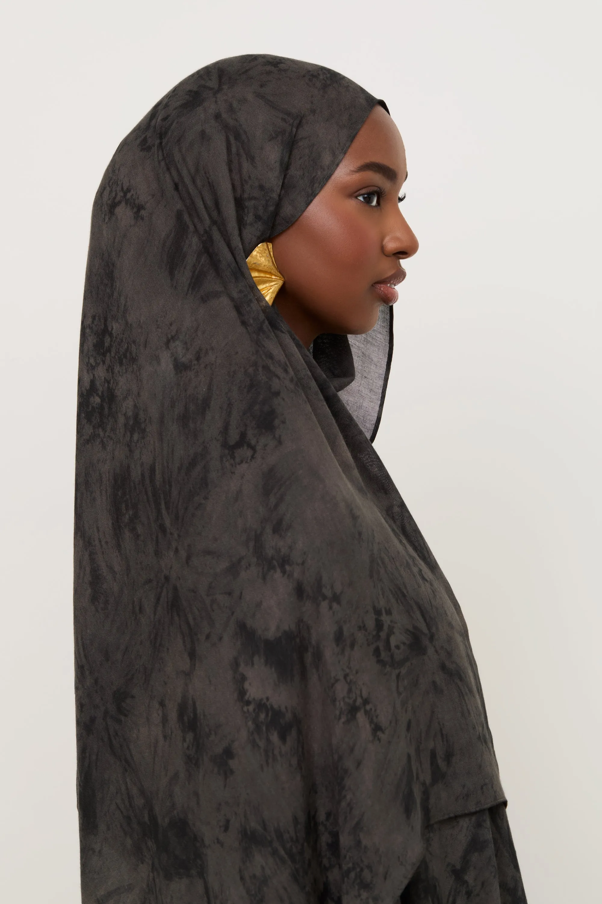 Printed Modal Hijab - Ebony Mist