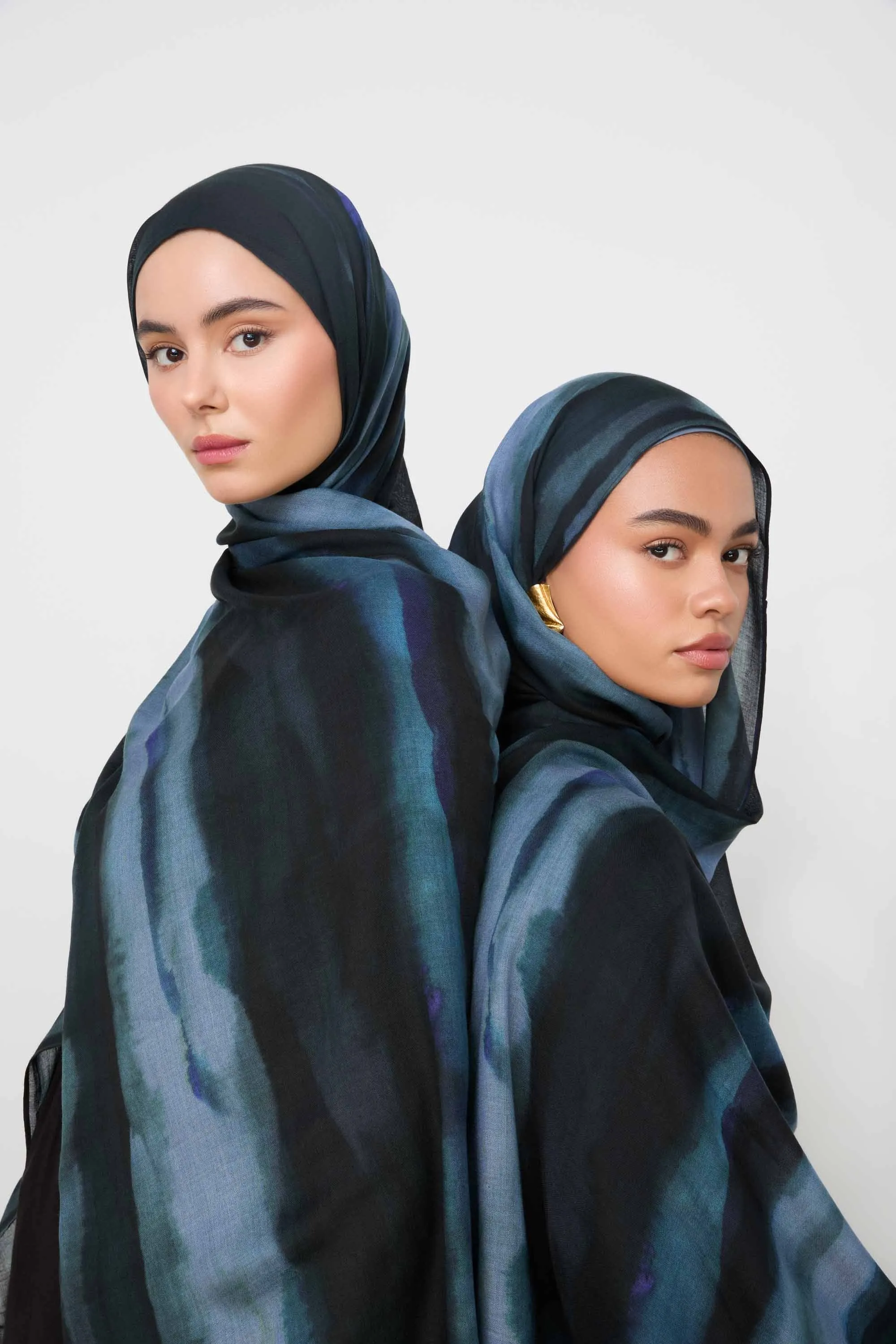 Printed Modal Hijab - Twilight Waves